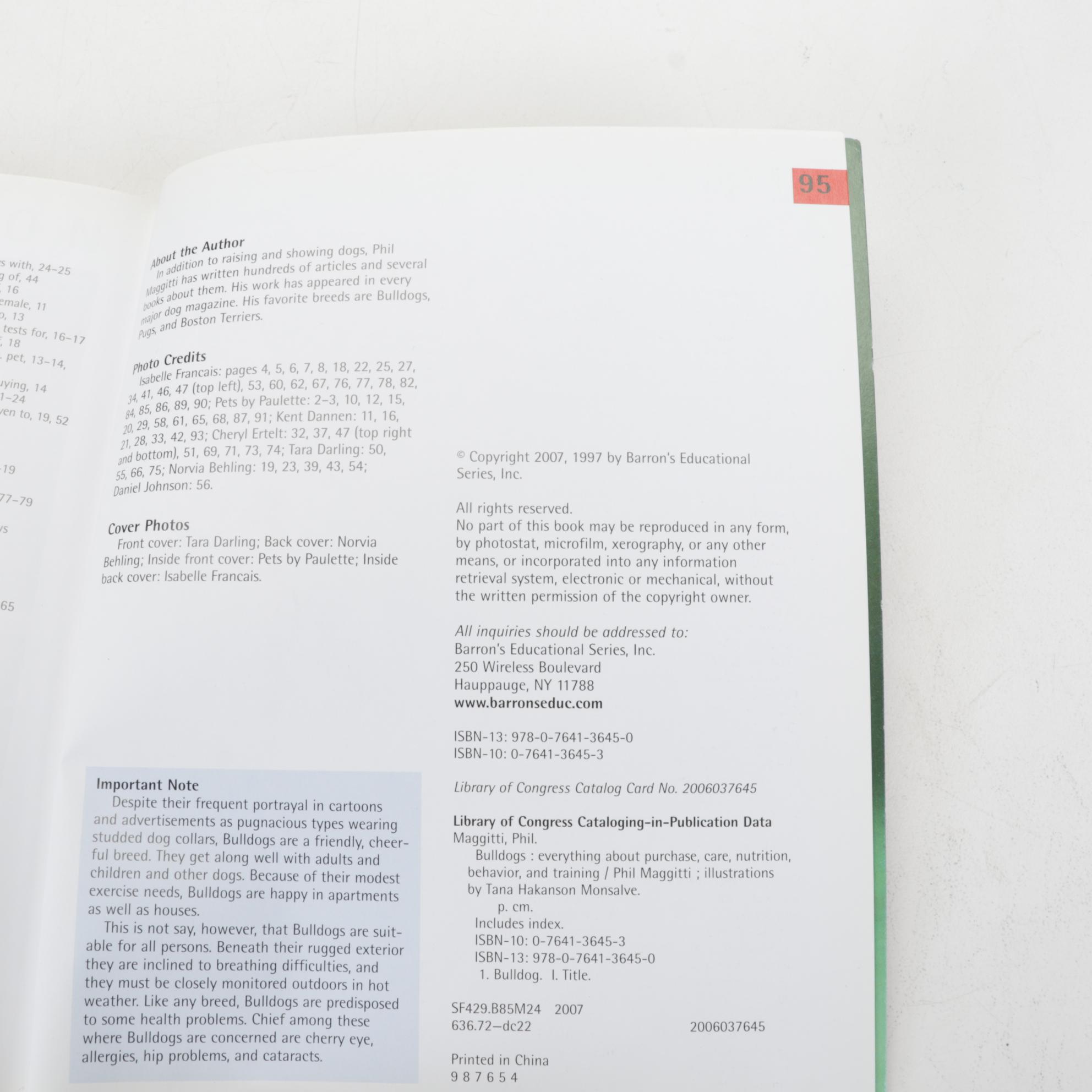 Dog, Bird, and Other Animal Books Featuring "The Complete Book of the Dog"