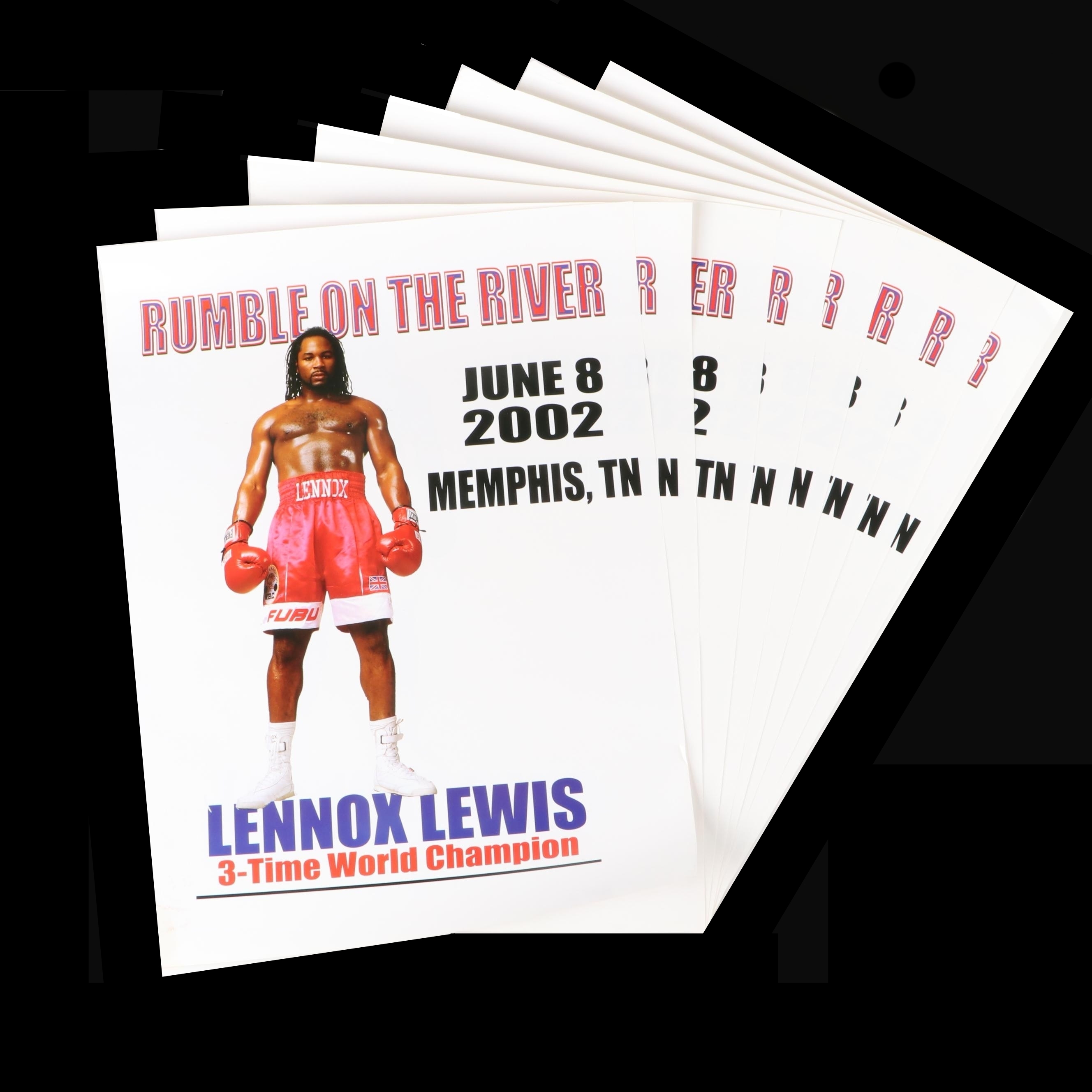 Lennox Lewis vs. Mike Tyson "Rumble On The River" Boxing Souvenir Posters, 2002
