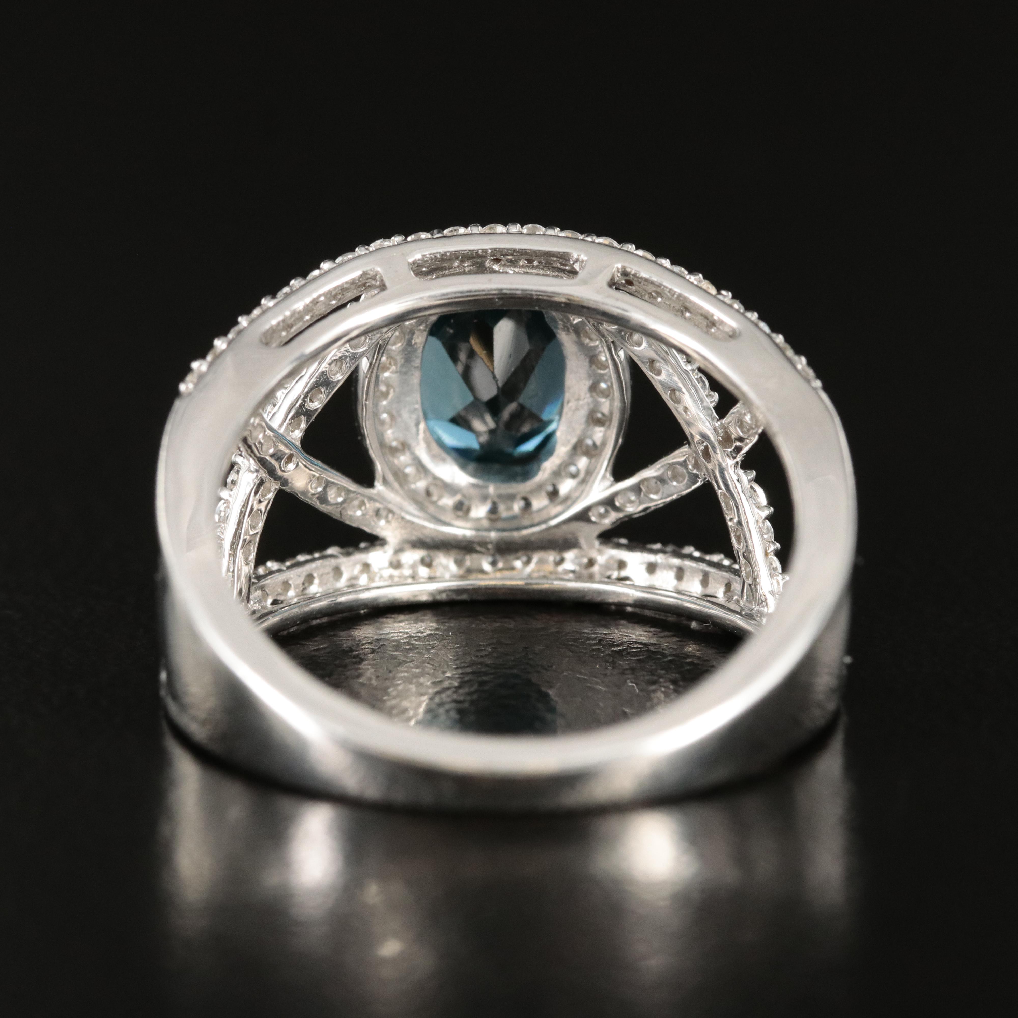 Sterling Topaz and Sapphire Ring