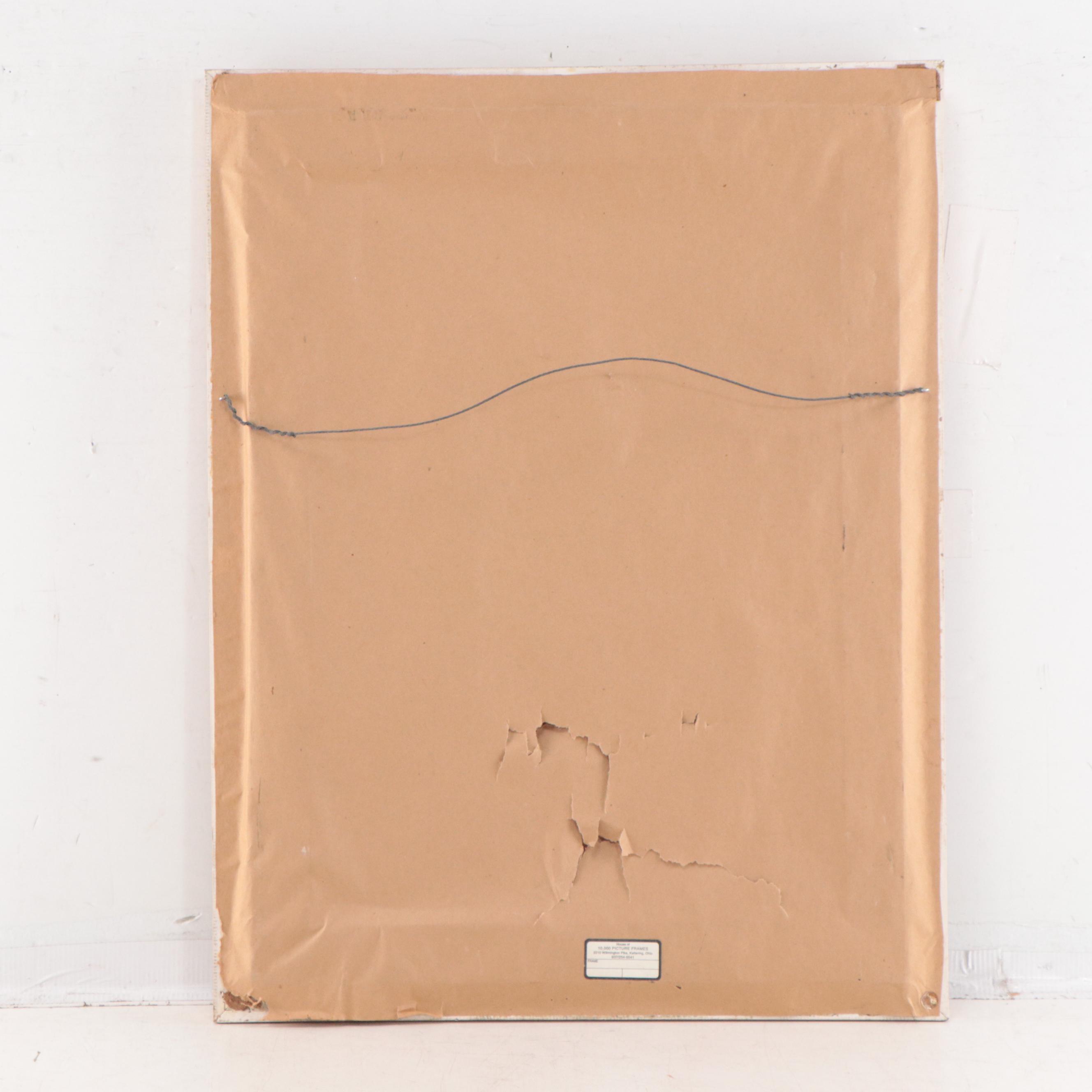 M. Recher Still Life Oil Painting of Chrysanthemums in Clear Vase, Circa 1968