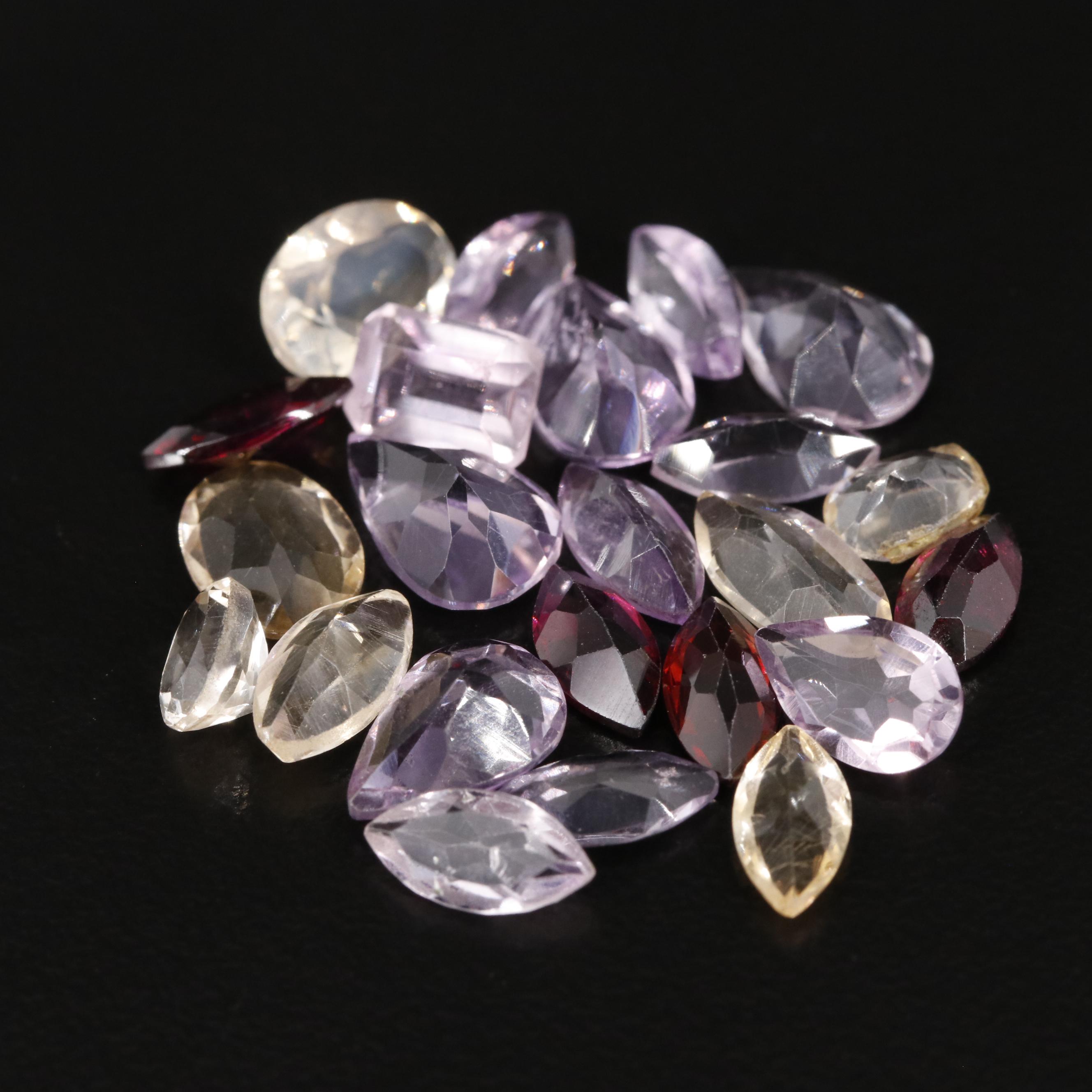 Loose 16.06 CTW Amethyst, Citrine and Garnet Lot