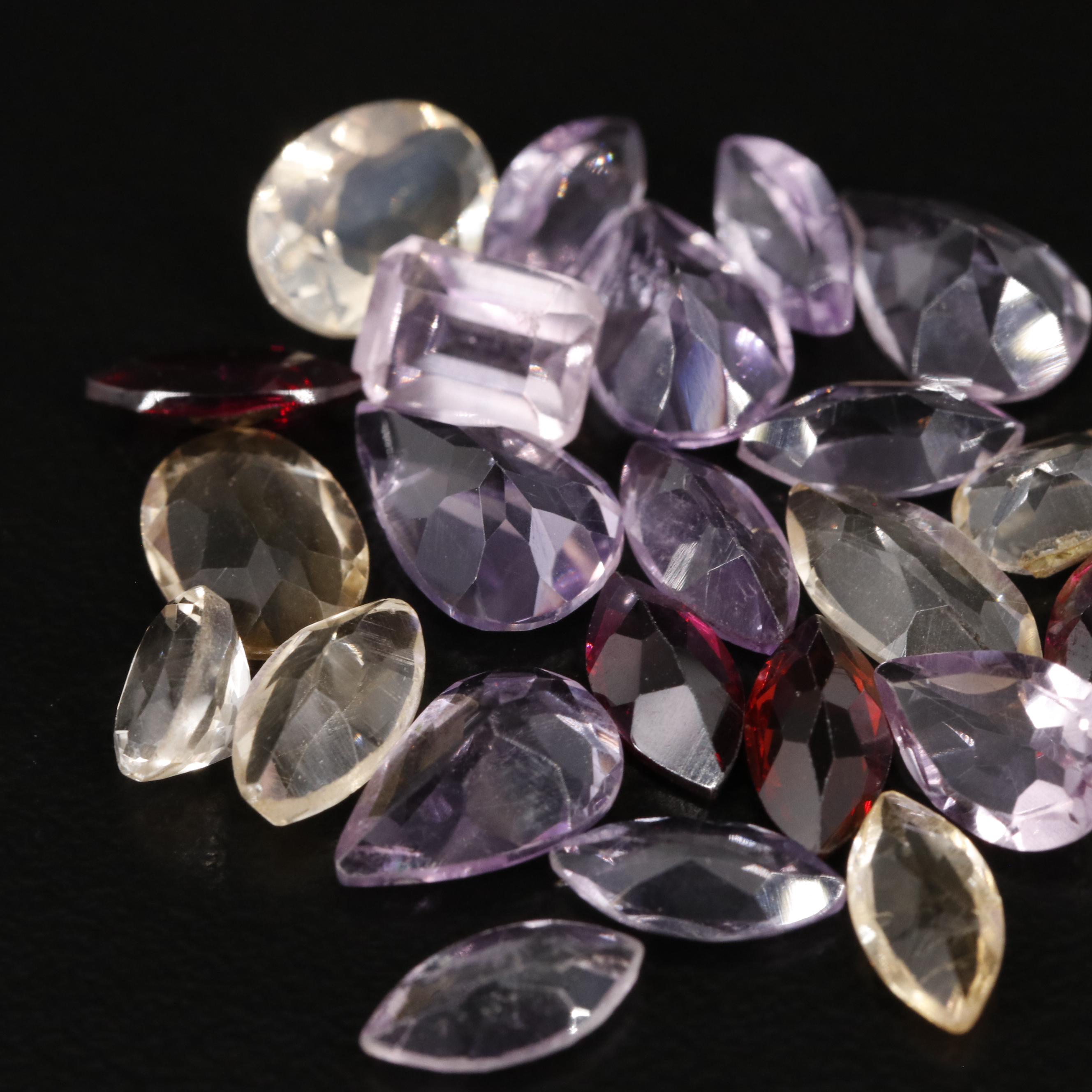 Loose 16.06 CTW Amethyst, Citrine and Garnet Lot