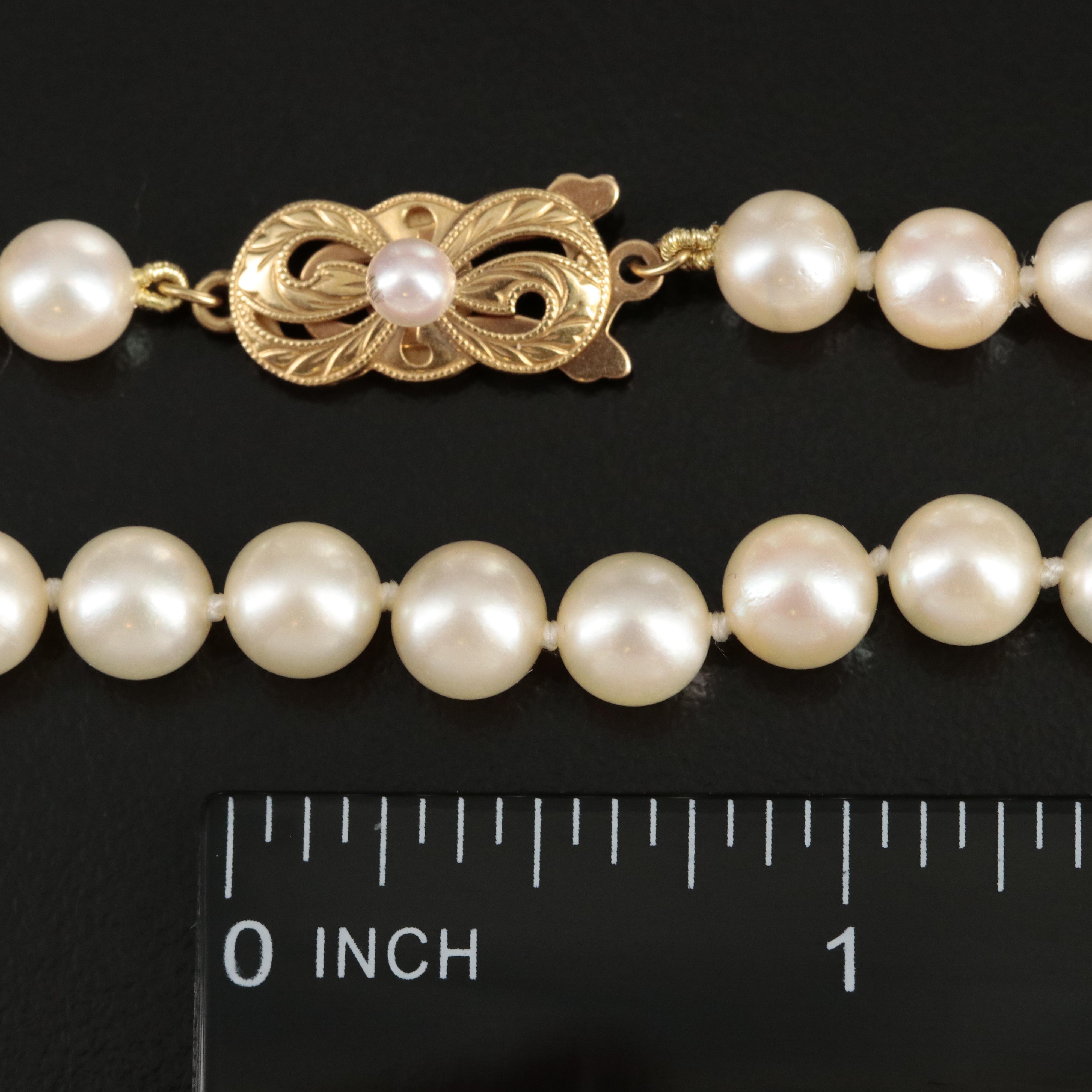 Mikimoto Pearl Necklace with 18K Clasp