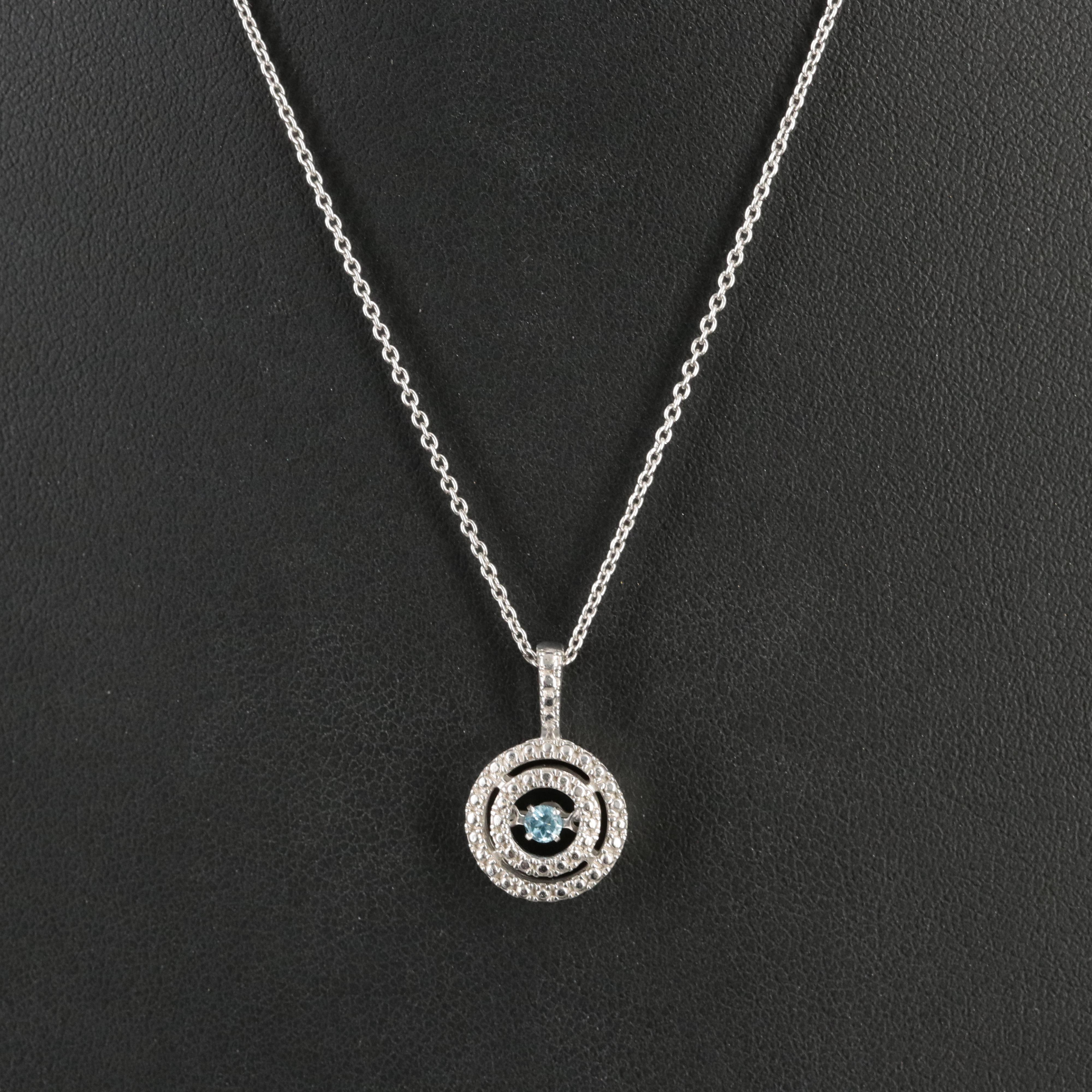 Sterling Topaz Pendant Necklace