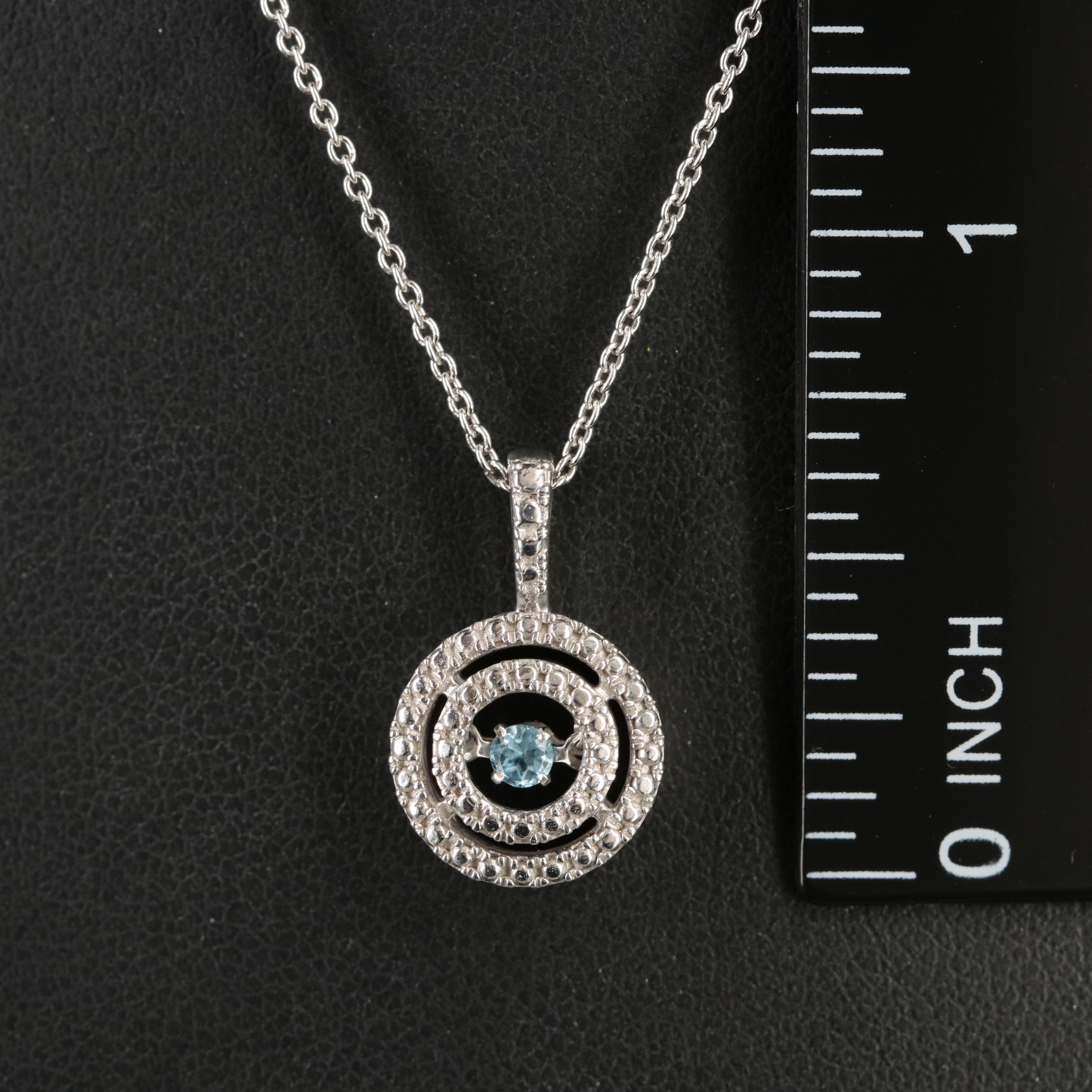 Sterling Topaz Pendant Necklace