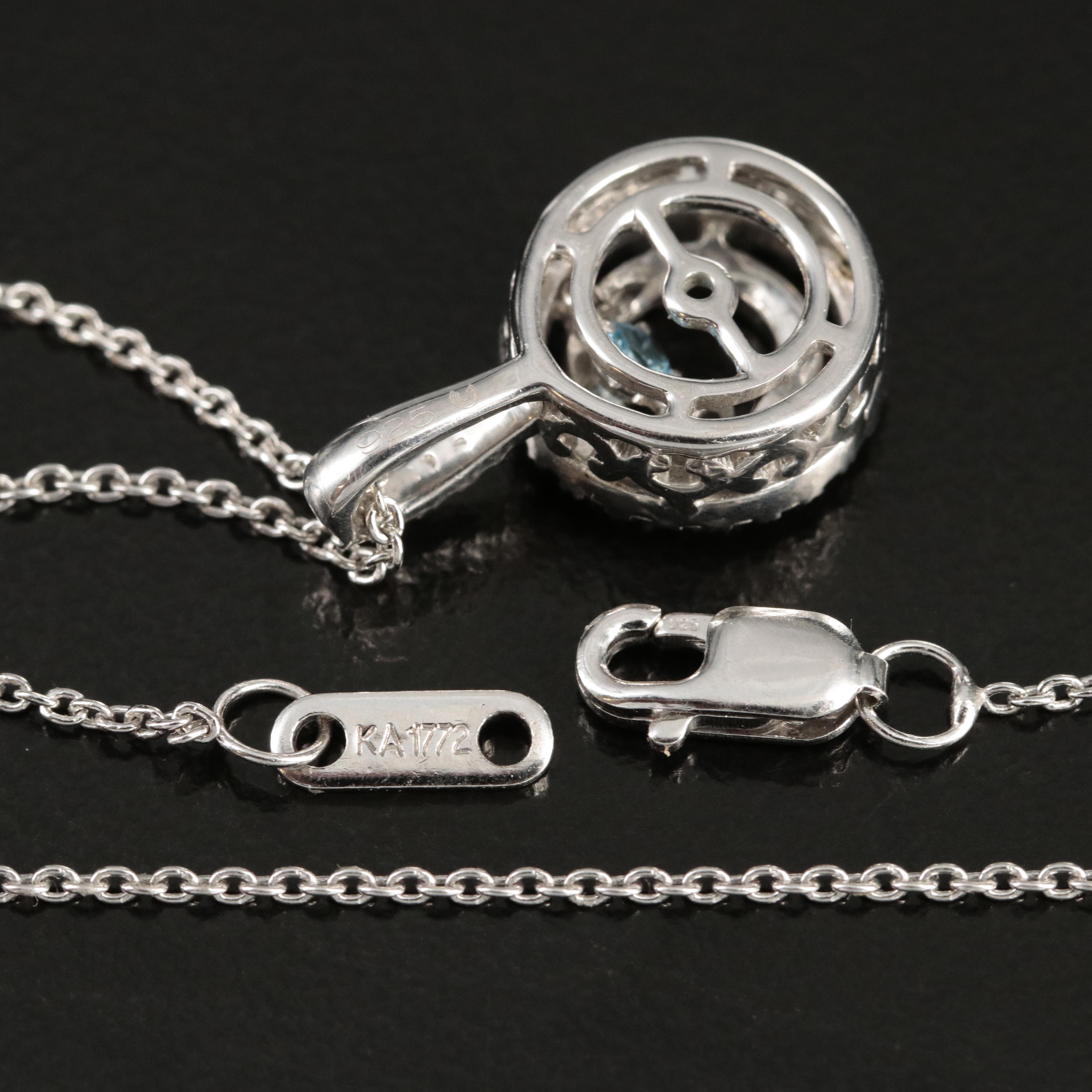 Sterling Topaz Pendant Necklace