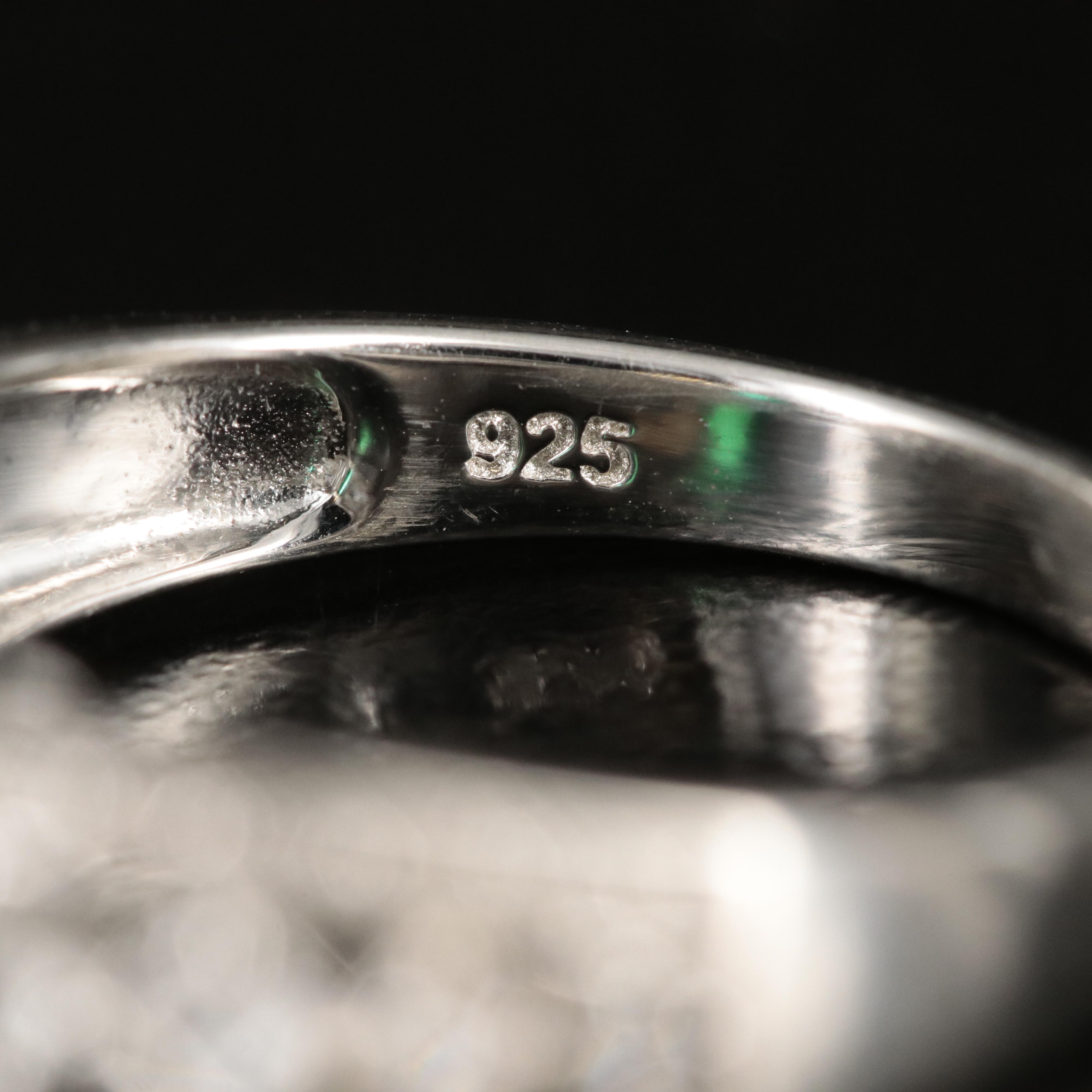 Sterling Emerald and White Sapphire Ring