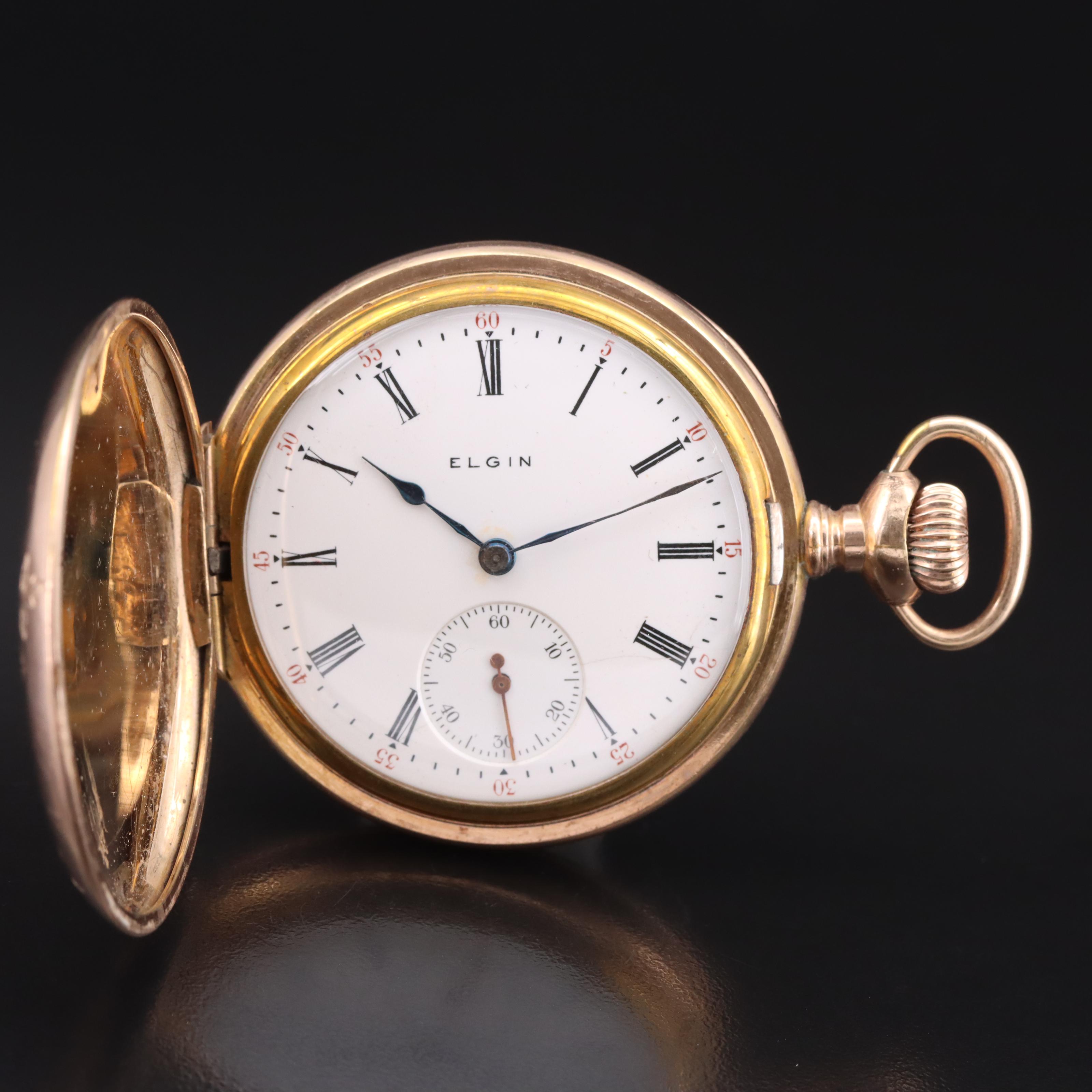 1905 Elgin Gold-Filled Hunting Case Pocket Watch