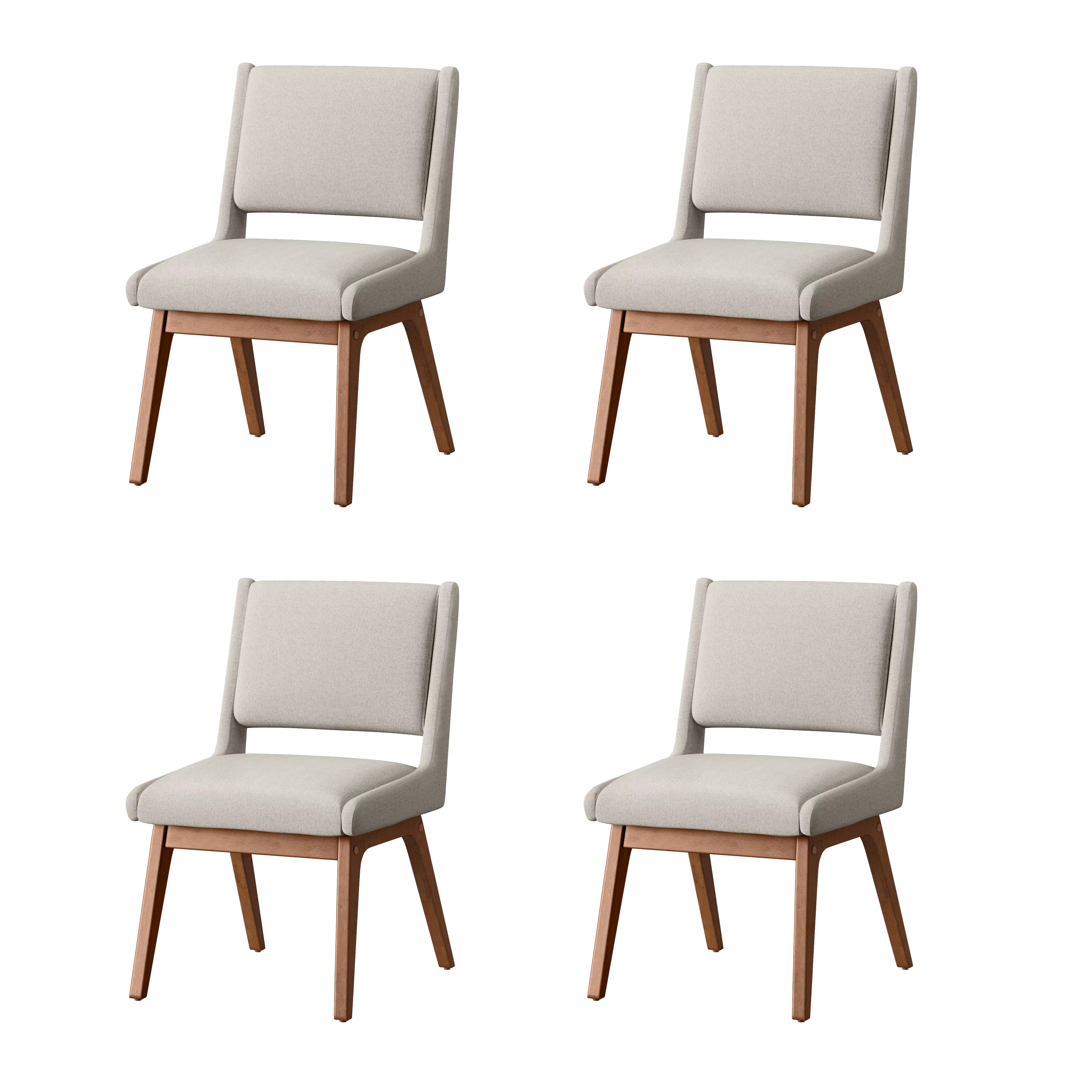 Four Project 62 Holmdel Mid Century Dining Chairs in Beige