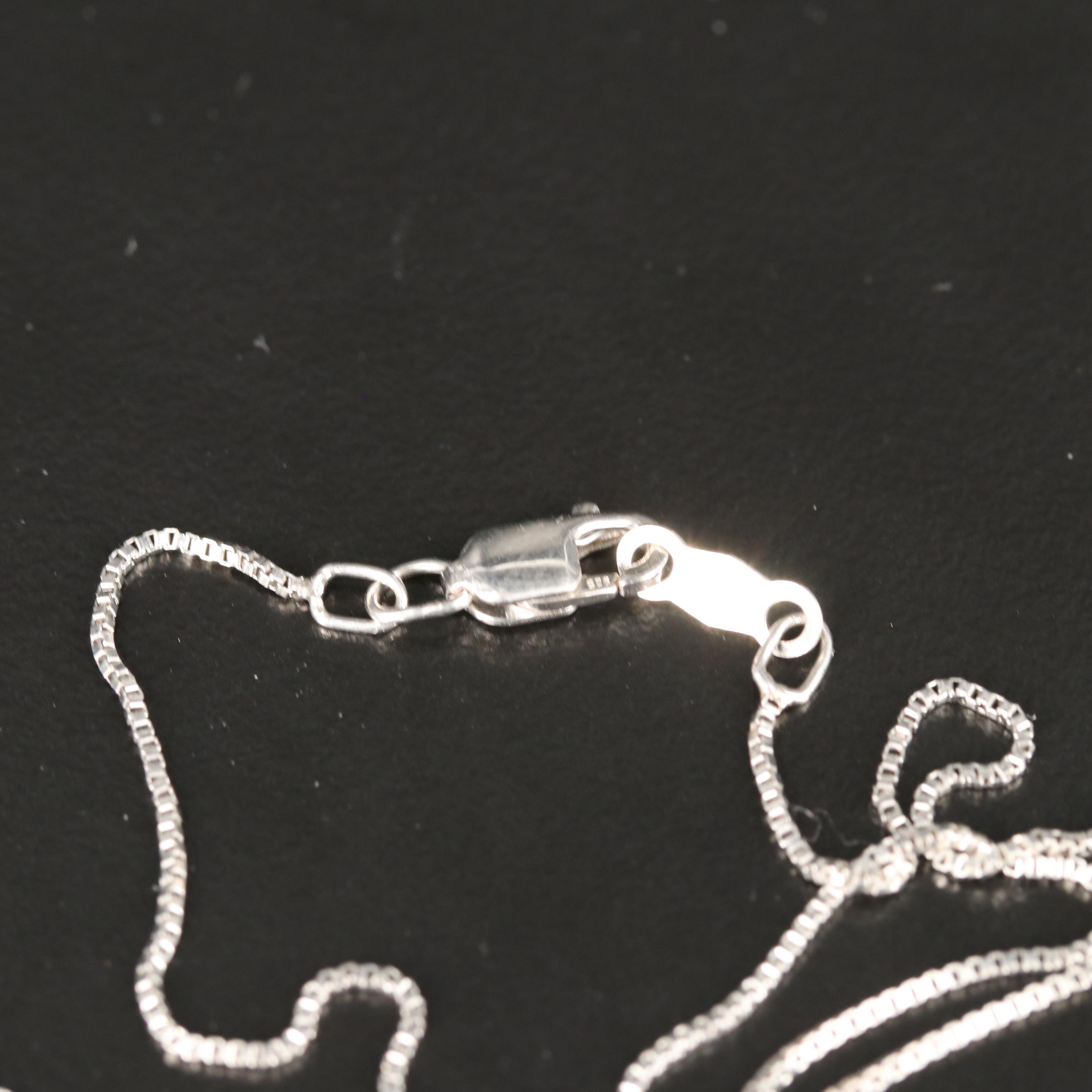 Sterling Ruby and White Sapphire Bee Pendant Necklace