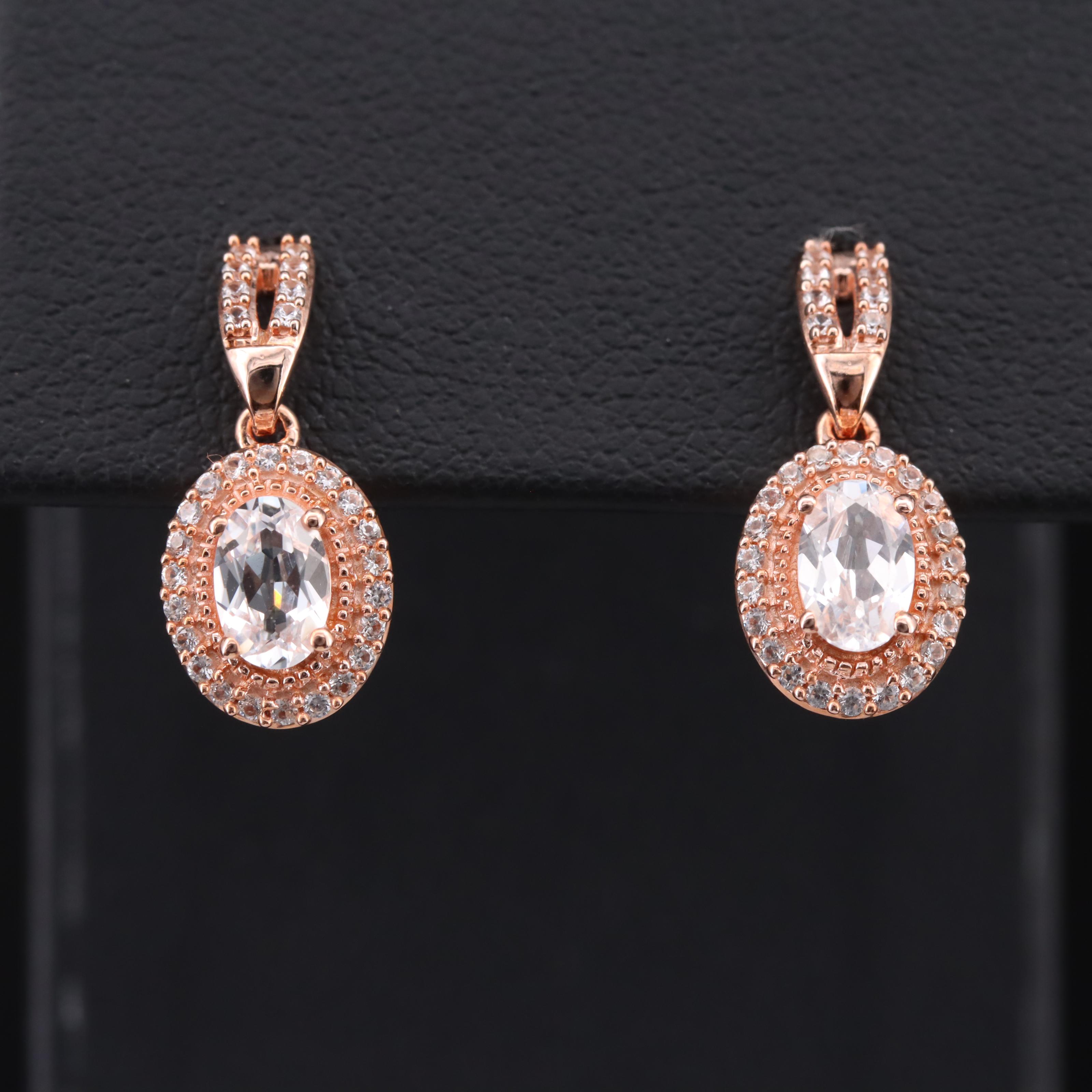 Sterling Sapphire Oval Earrings