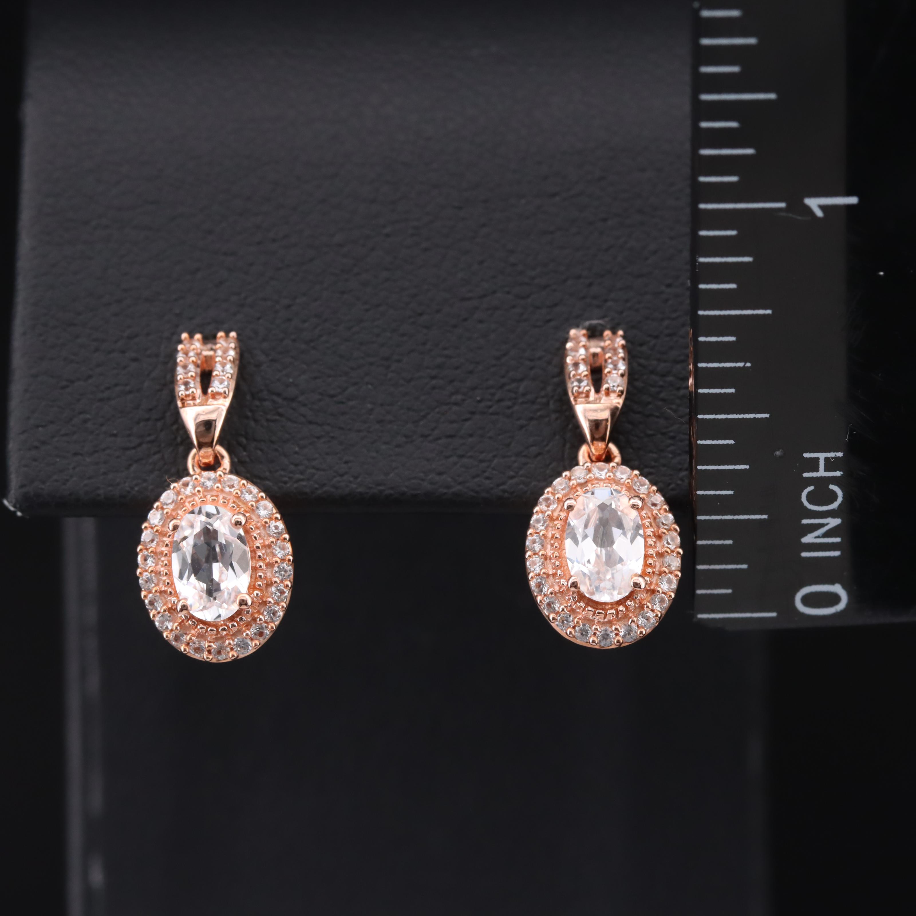 Sterling Sapphire Oval Earrings