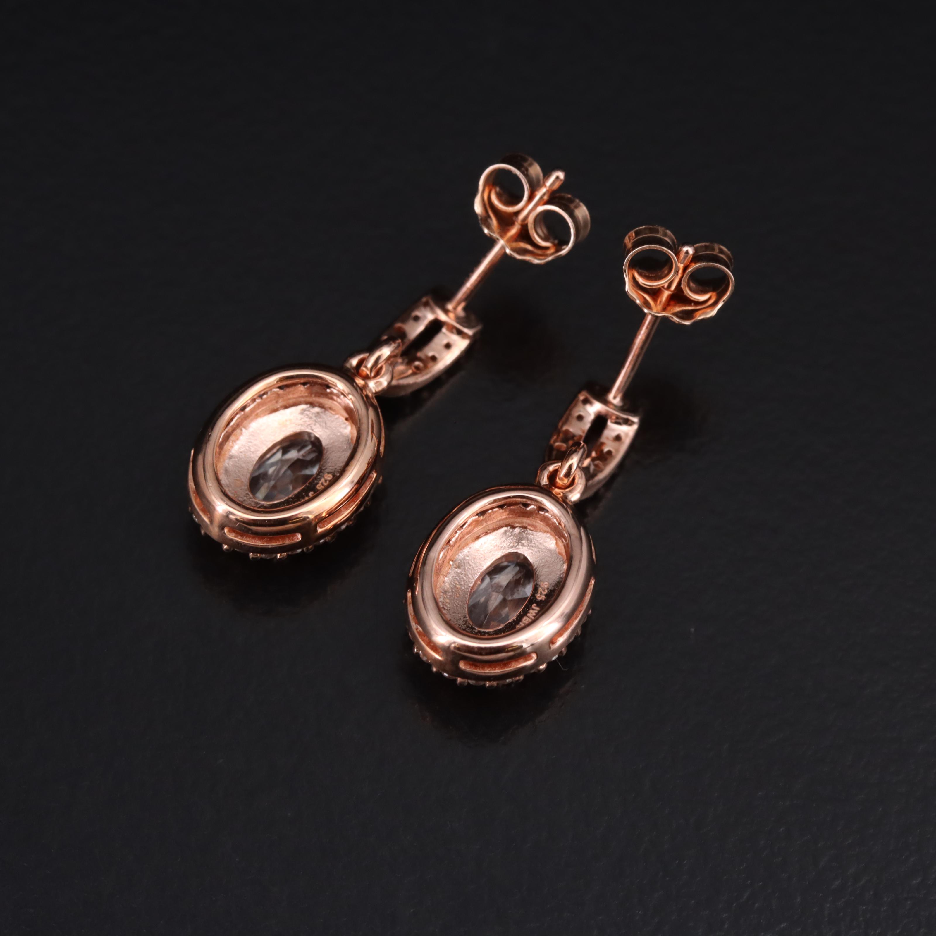 Sterling Sapphire Oval Earrings