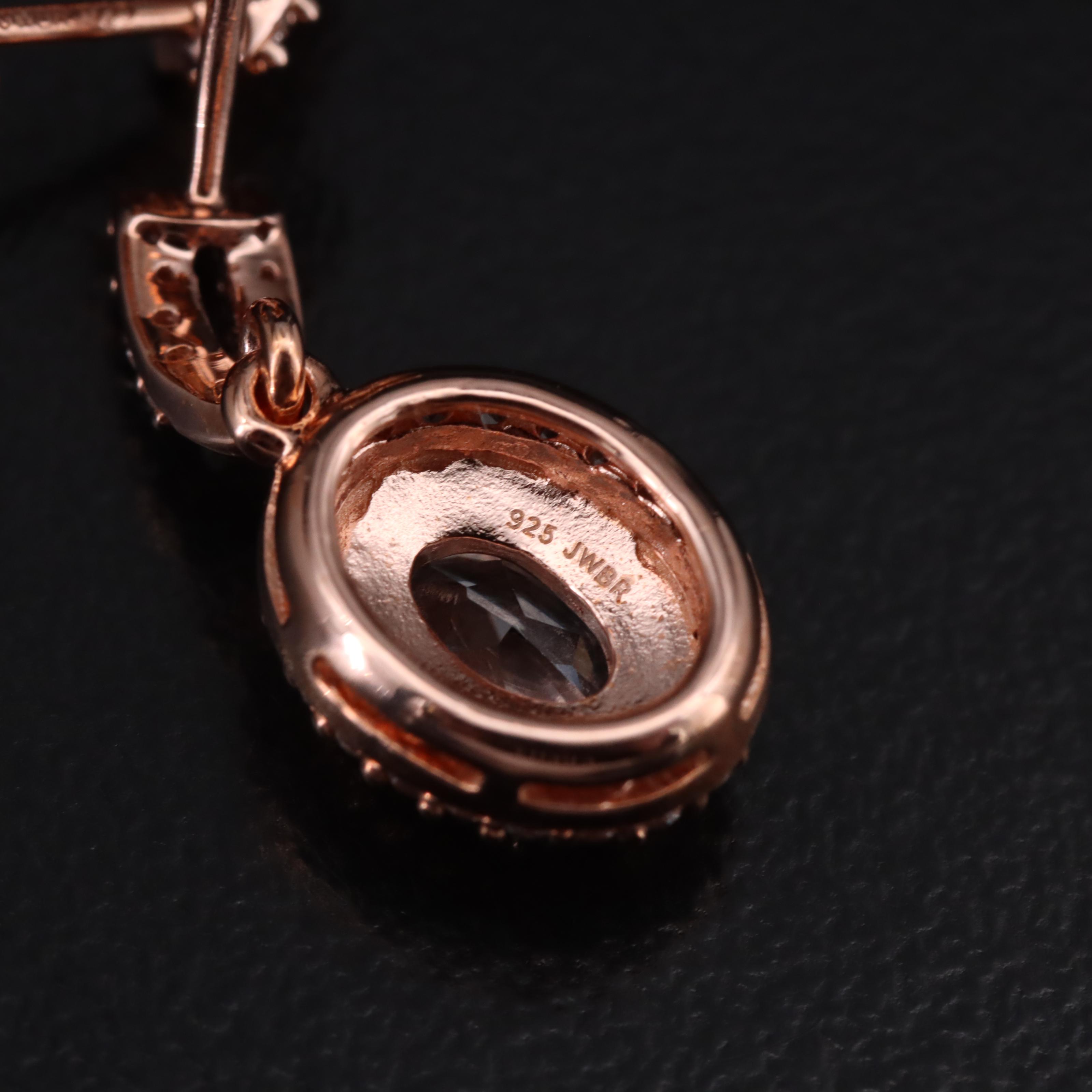 Sterling Sapphire Oval Earrings