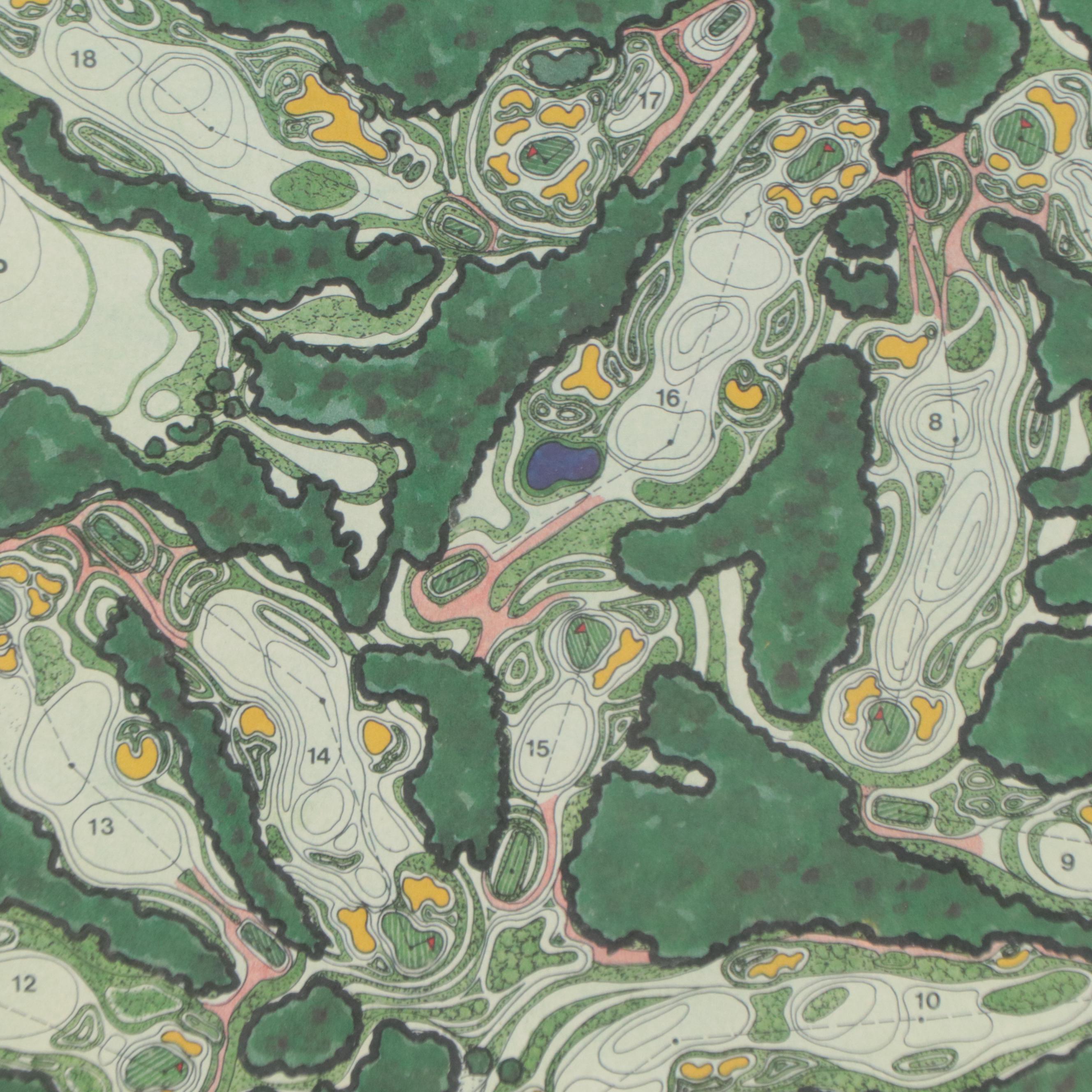 Offset Lithograph Map of Pinehurst Country Club, North Carolina