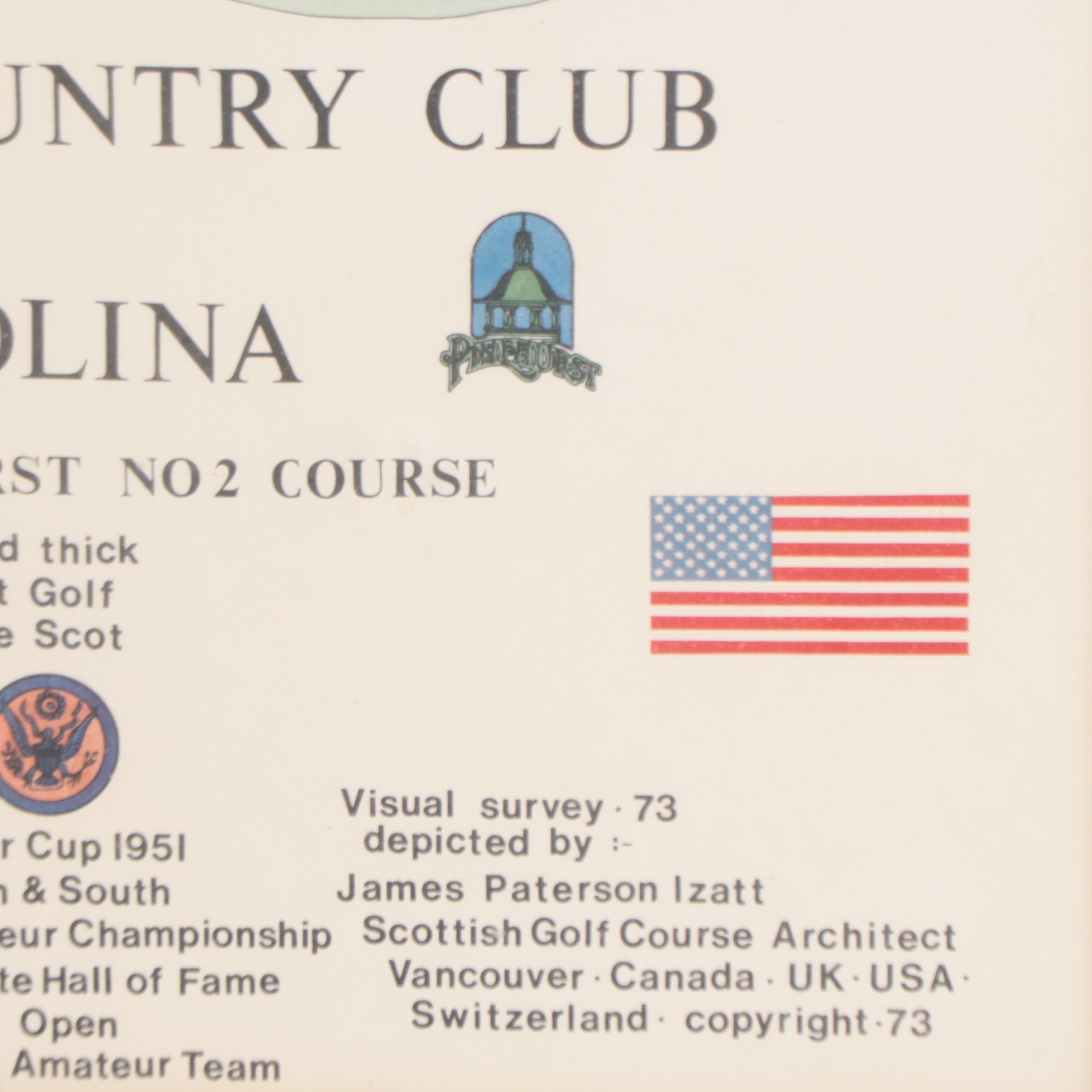 Offset Lithograph Map of Pinehurst Country Club, North Carolina