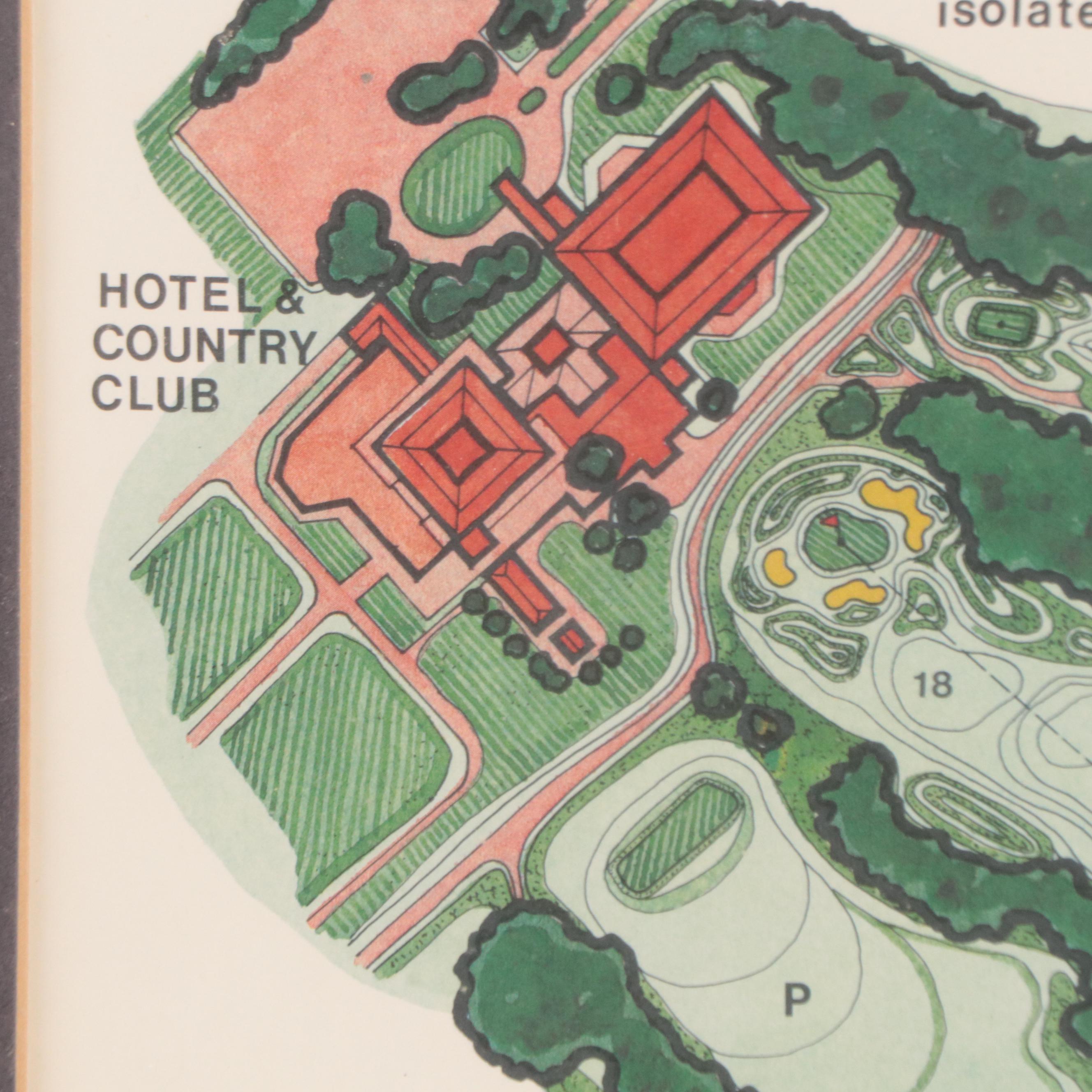 Offset Lithograph Map of Pinehurst Country Club, North Carolina
