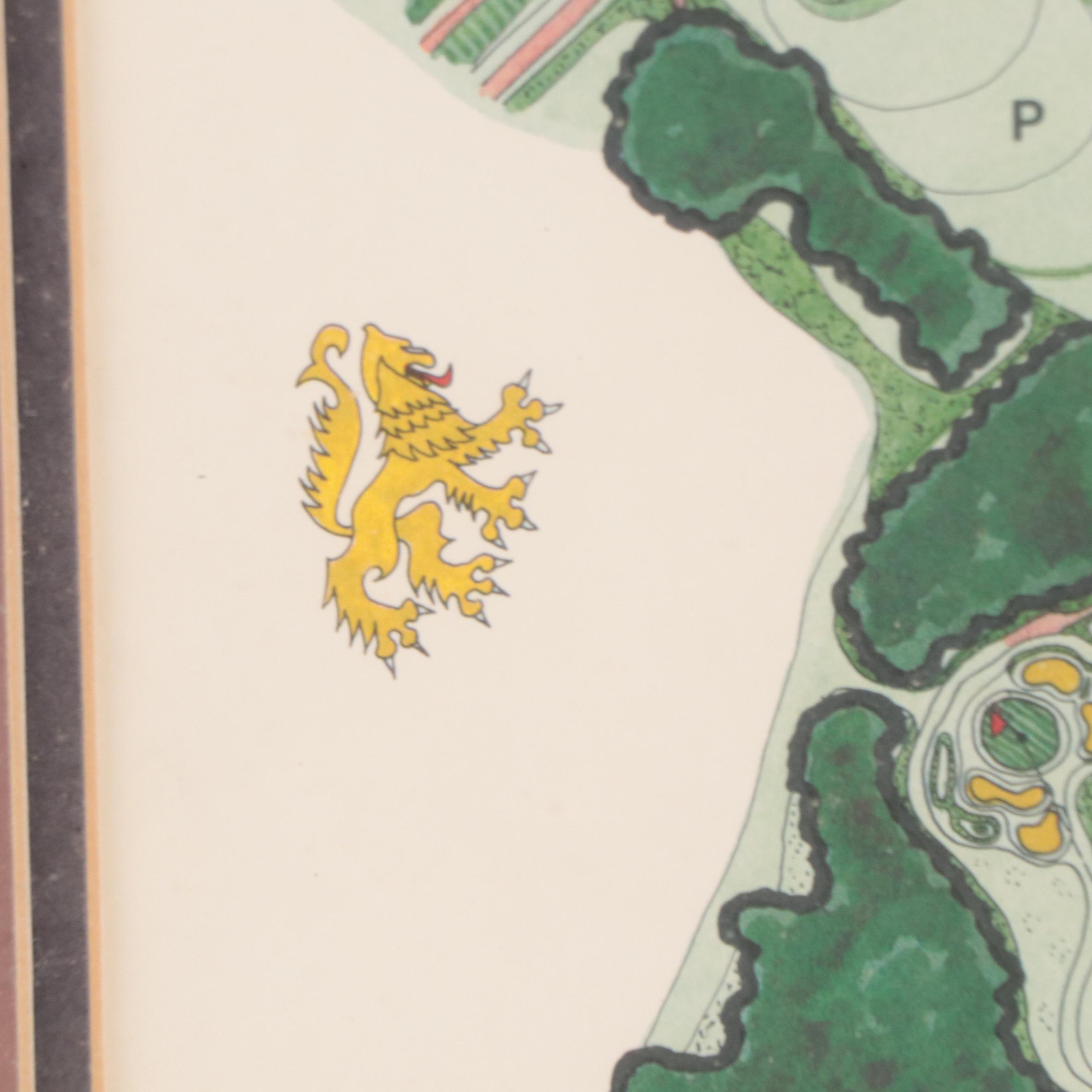 Offset Lithograph Map of Pinehurst Country Club, North Carolina