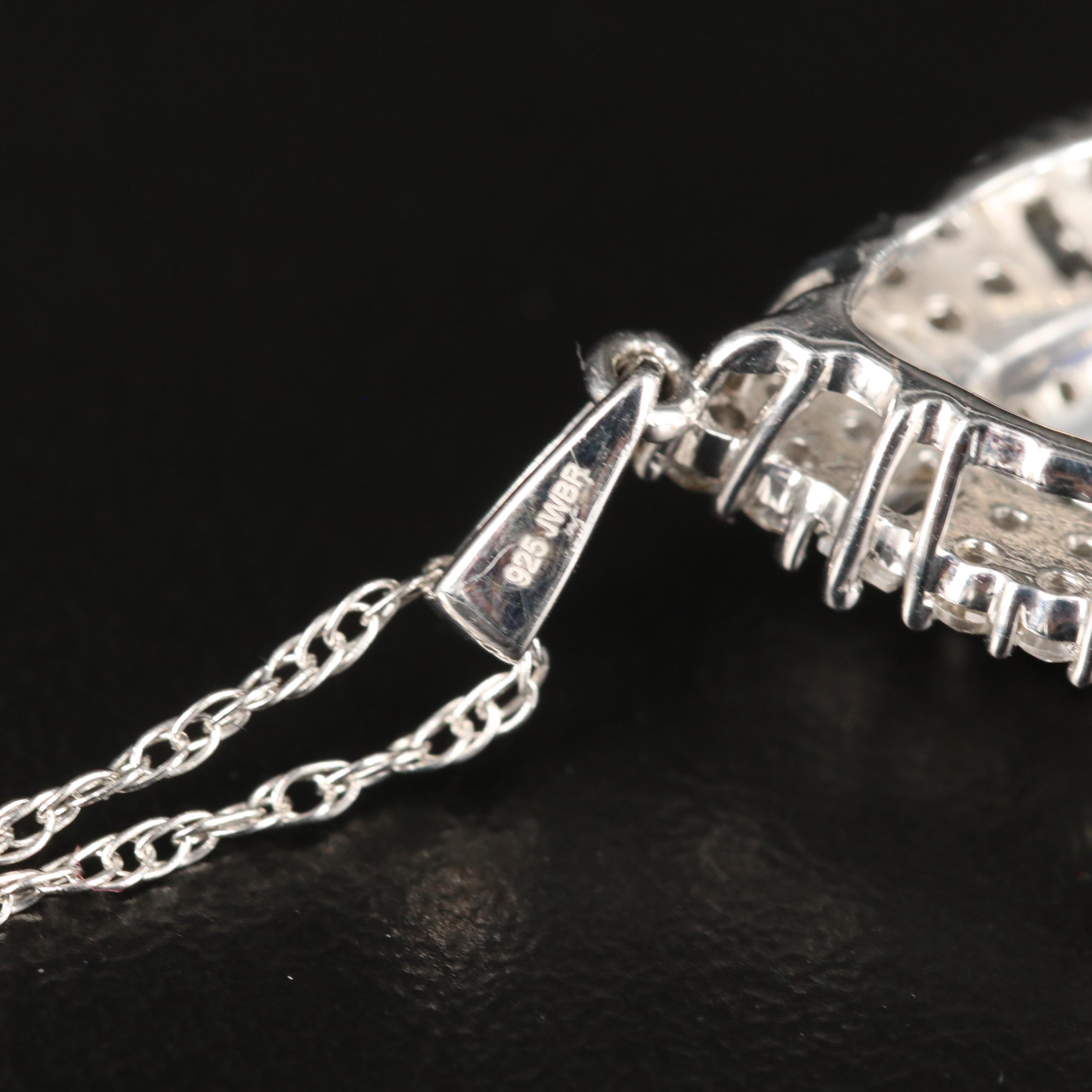 Sterling Sapphire Pendant Necklace