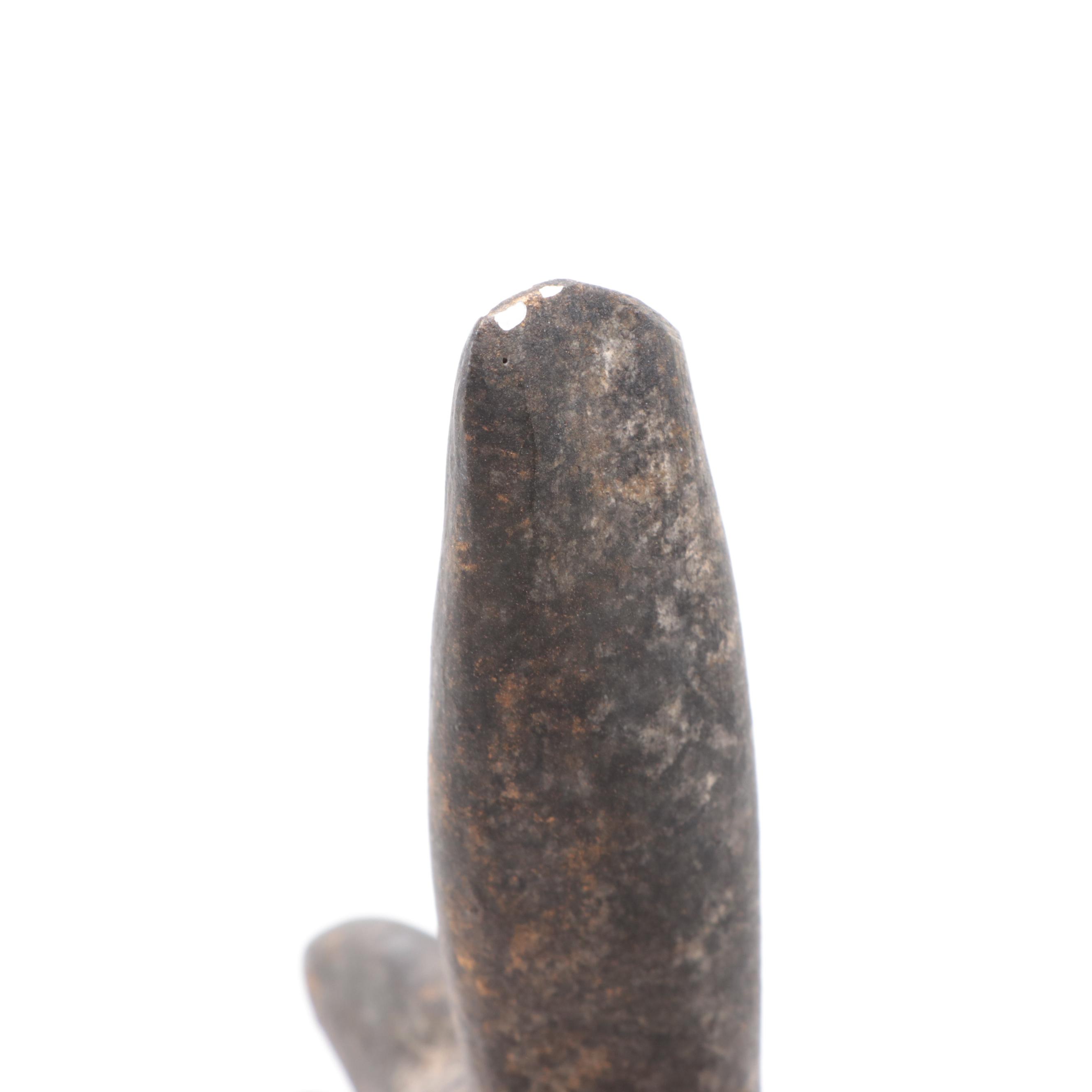 Cast Plaster African Style Tribal Mask on Wood Plinth