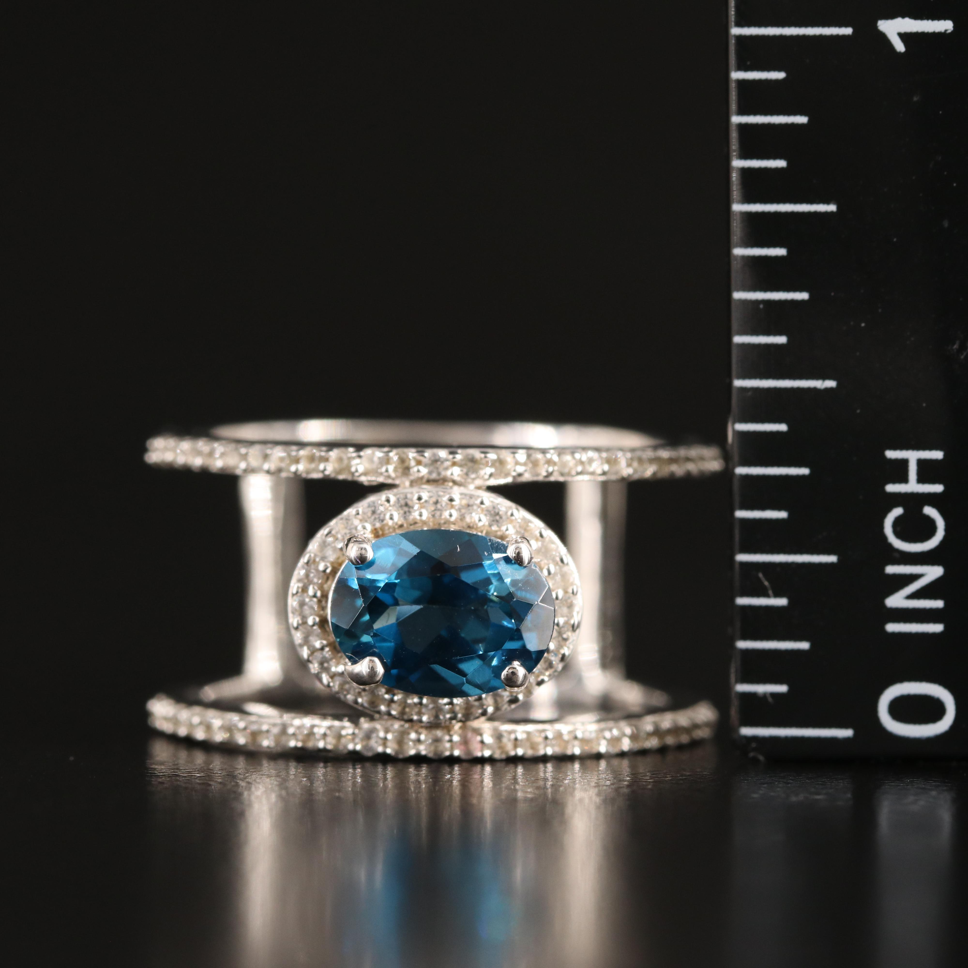 Sterling London Blue Topaz and Sapphire Ring