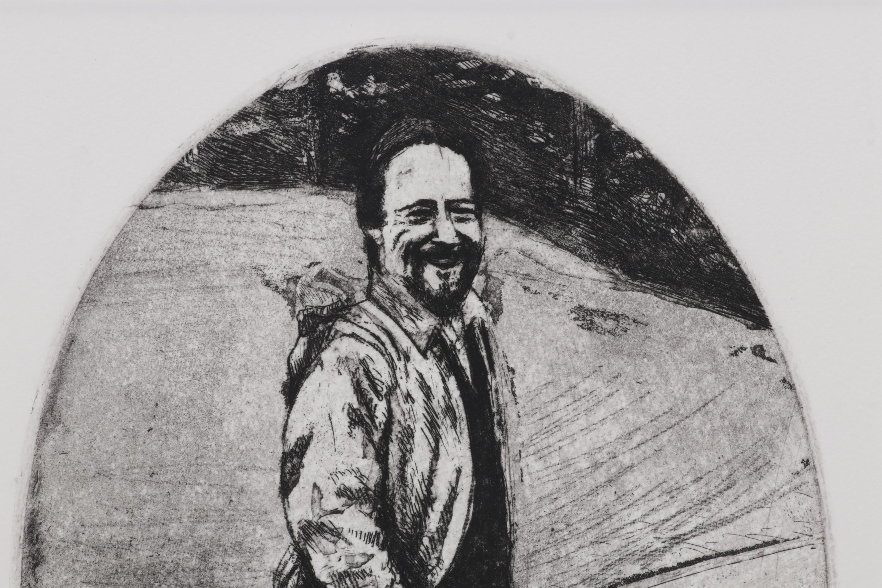 Sidney Chafetz Etching "Gary Snyder," 1987