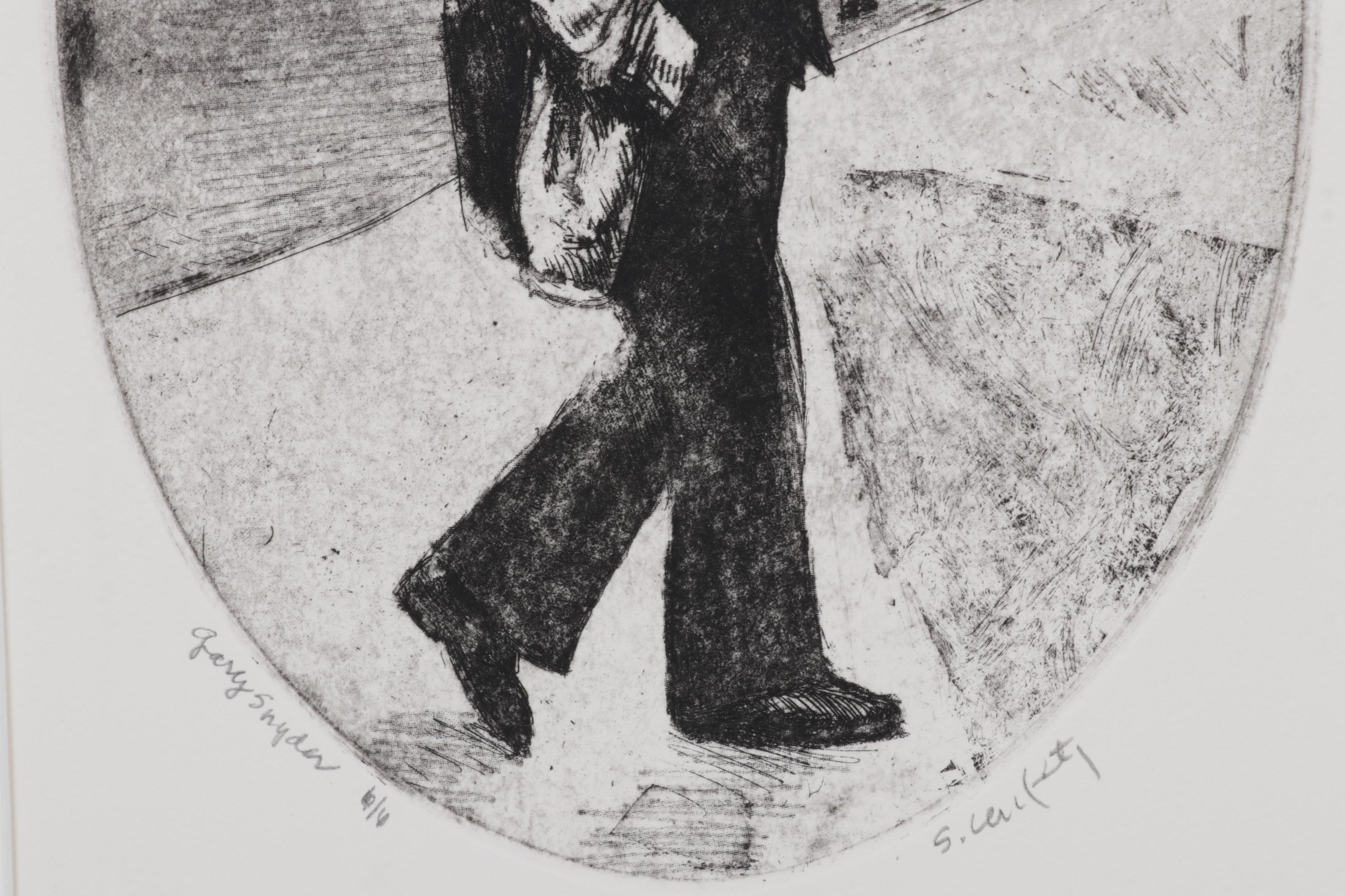 Sidney Chafetz Etching "Gary Snyder," 1987