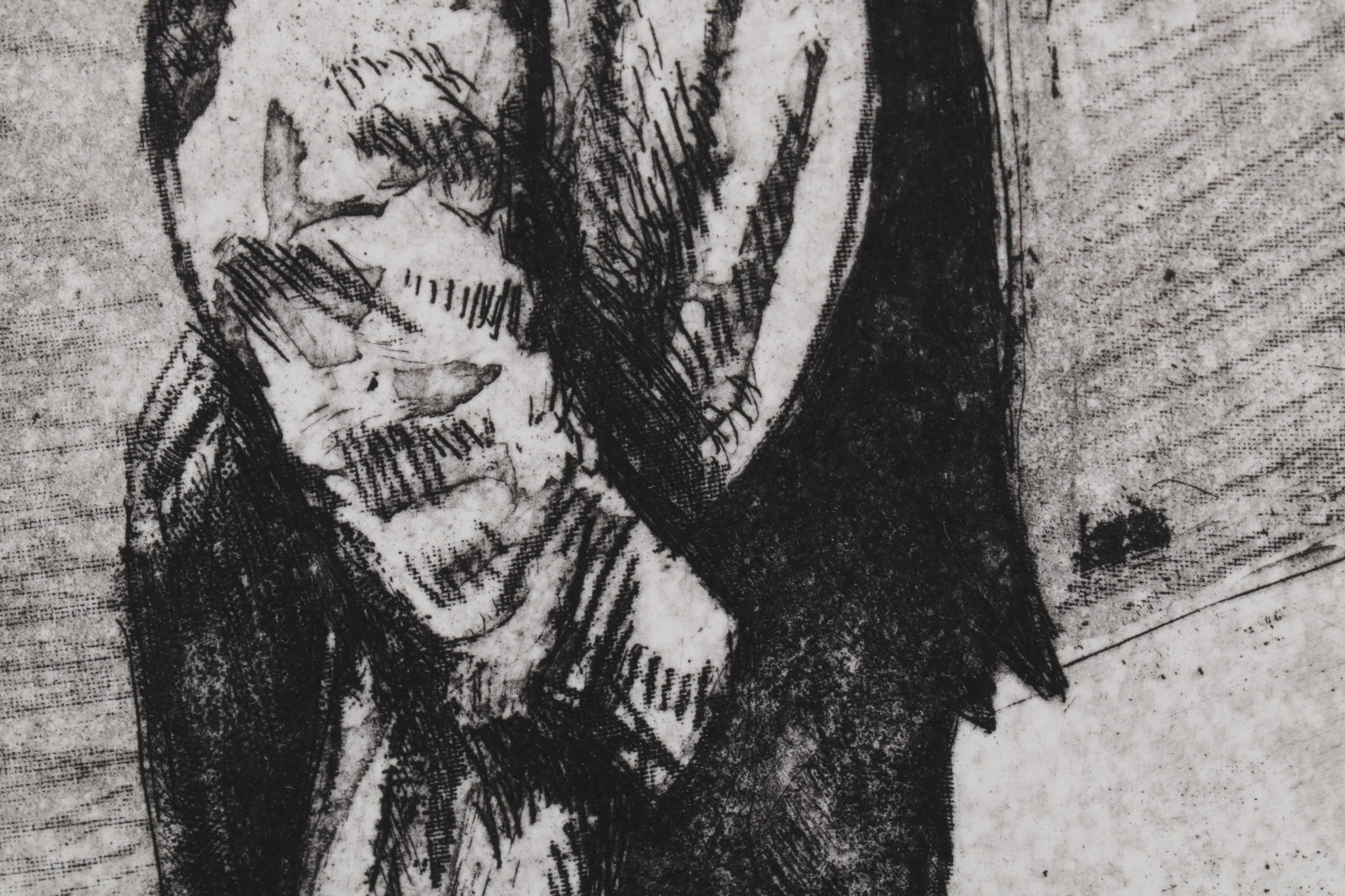 Sidney Chafetz Etching "Gary Snyder," 1987