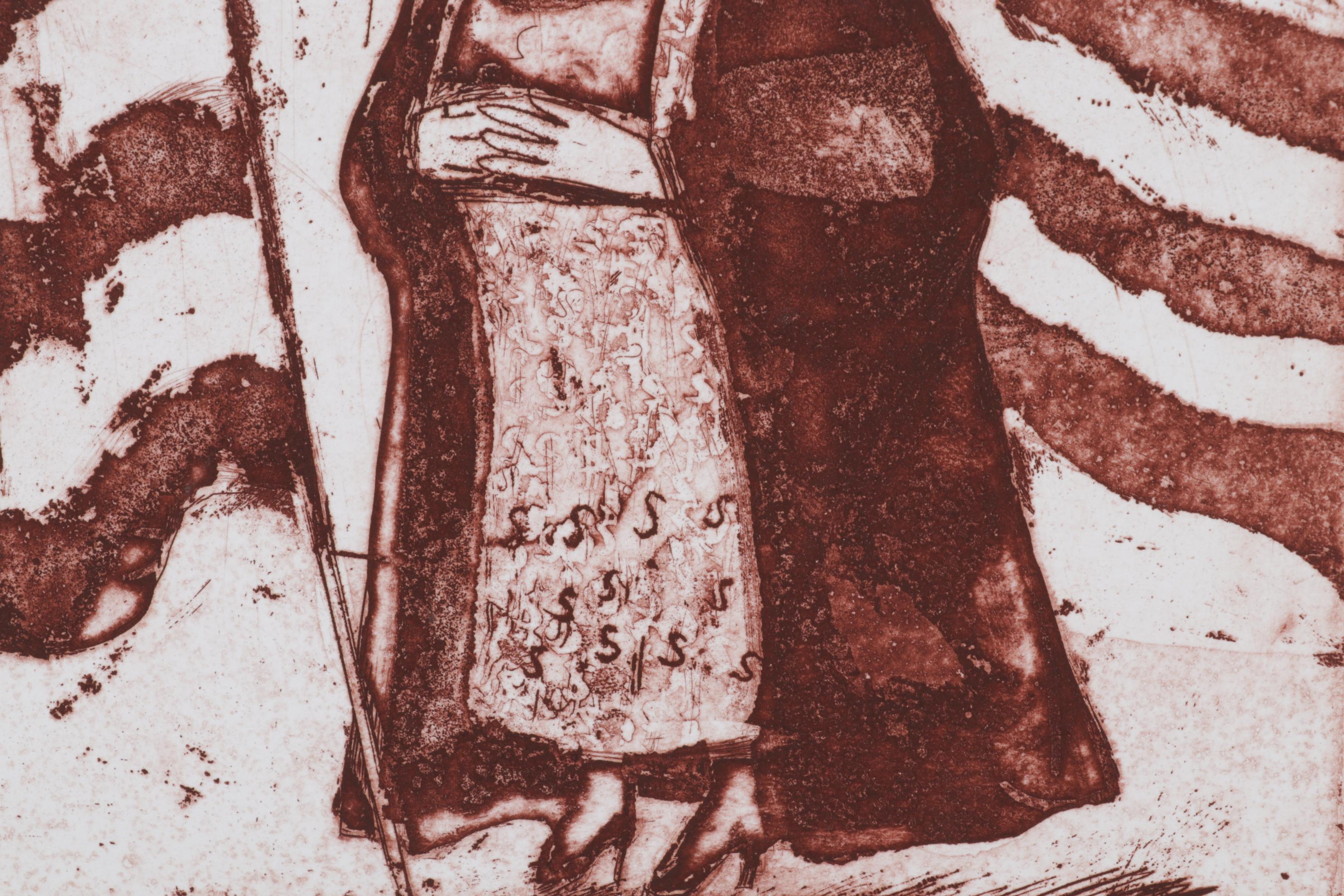 Sidney Chafetz Etching with Aquatint "Patriotism," 1970