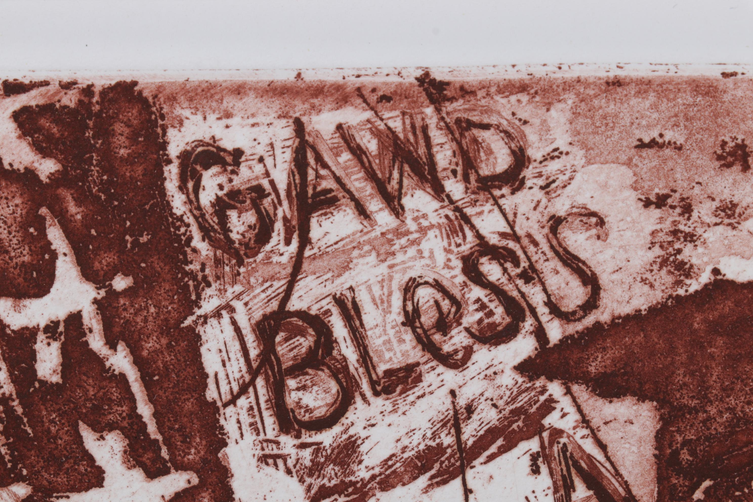 Sidney Chafetz Etching with Aquatint "Patriotism," 1970