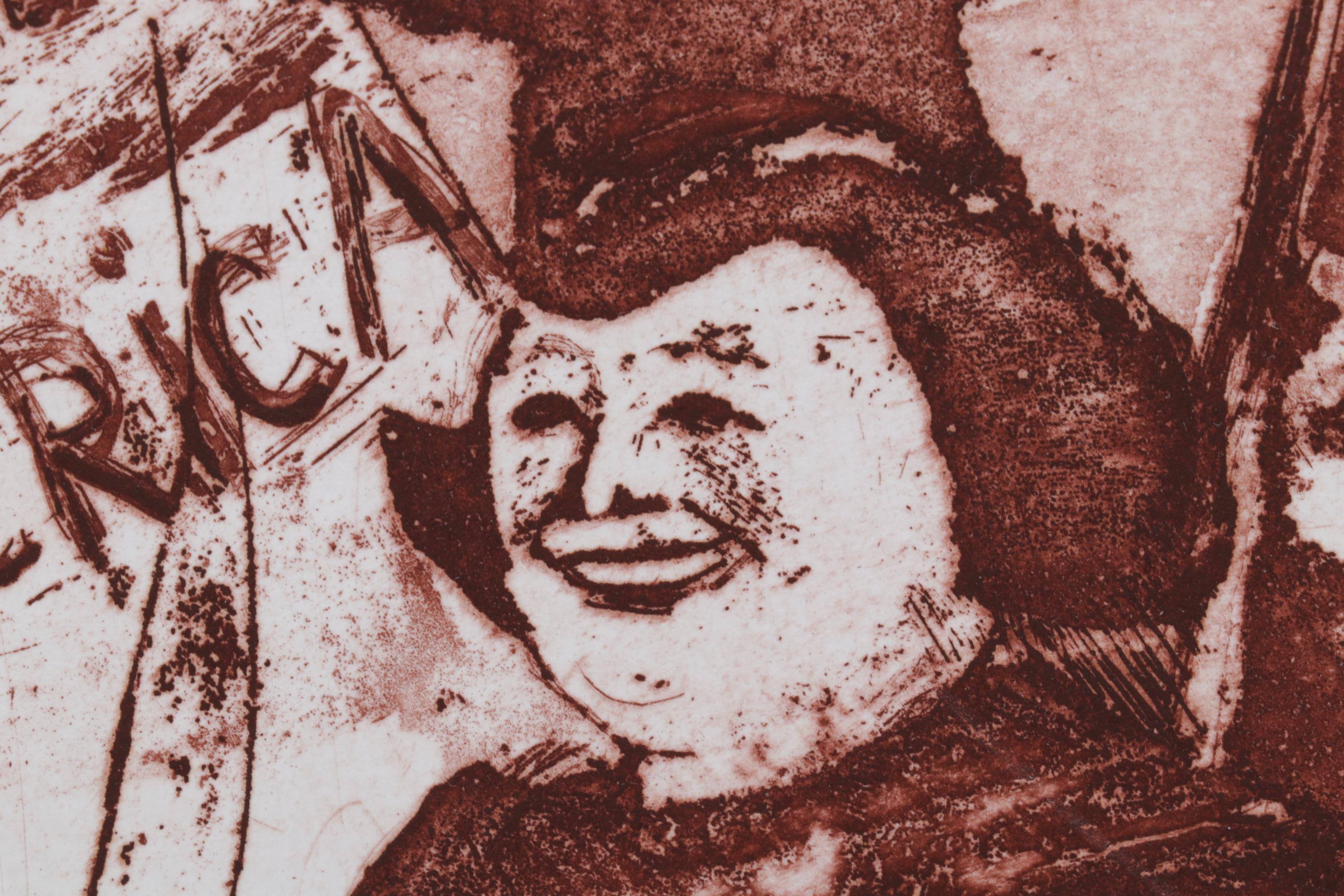 Sidney Chafetz Etching with Aquatint "Patriotism," 1970