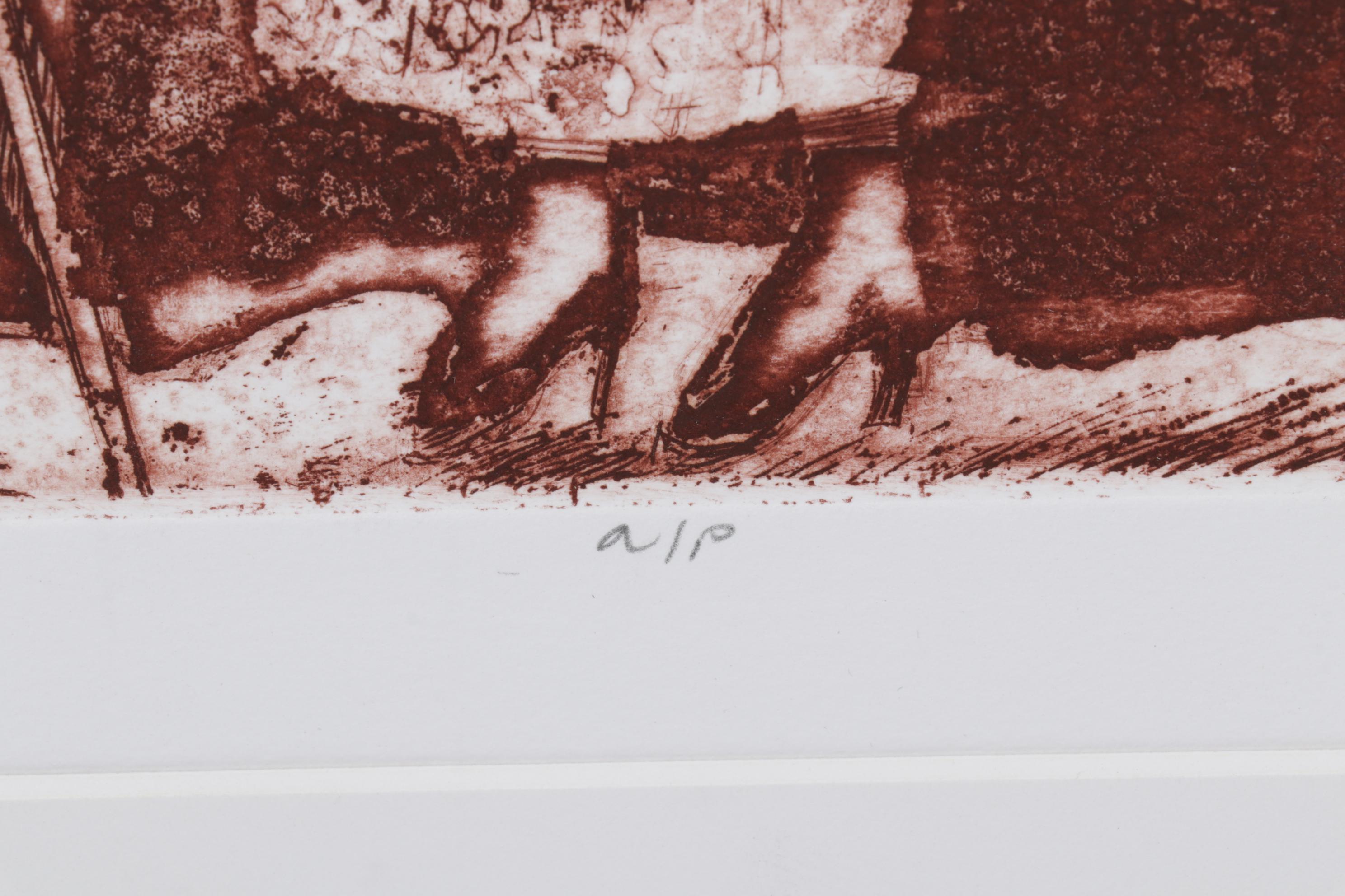 Sidney Chafetz Etching with Aquatint "Patriotism," 1970