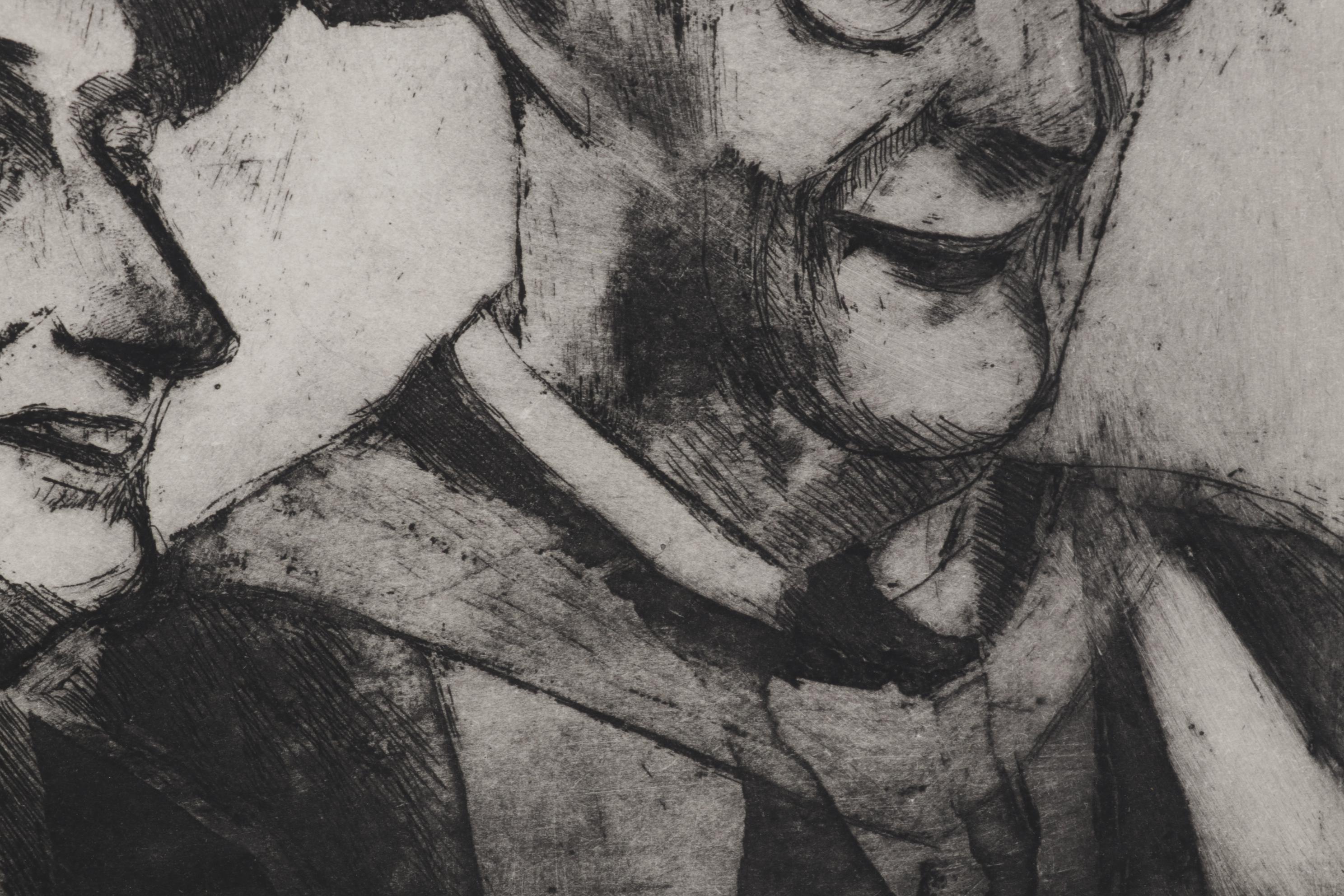 Sidney Chafetz Etching With Aquatint "Worthy Recipients," Circa 1968