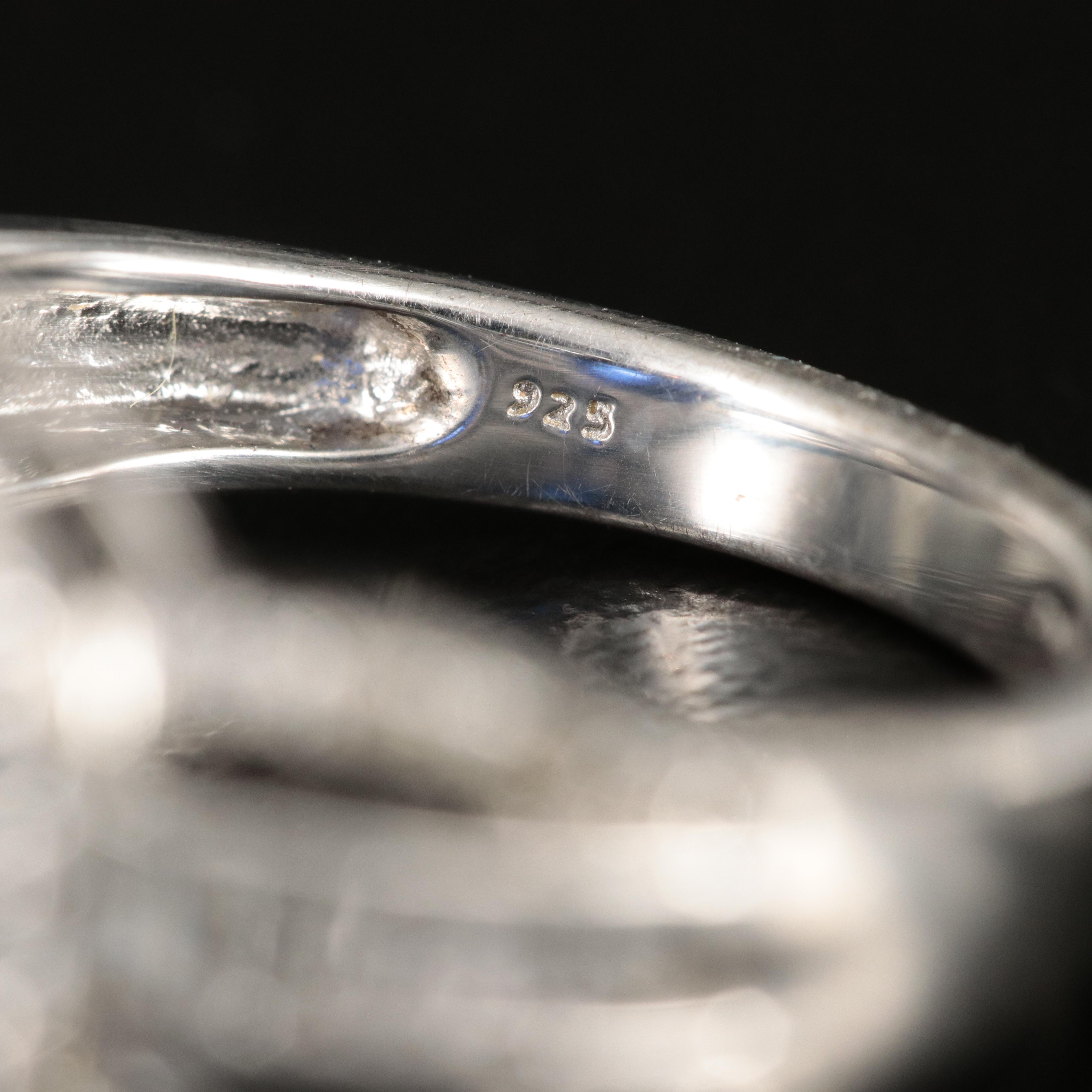 Sterling Sapphire and White Sapphire Ring