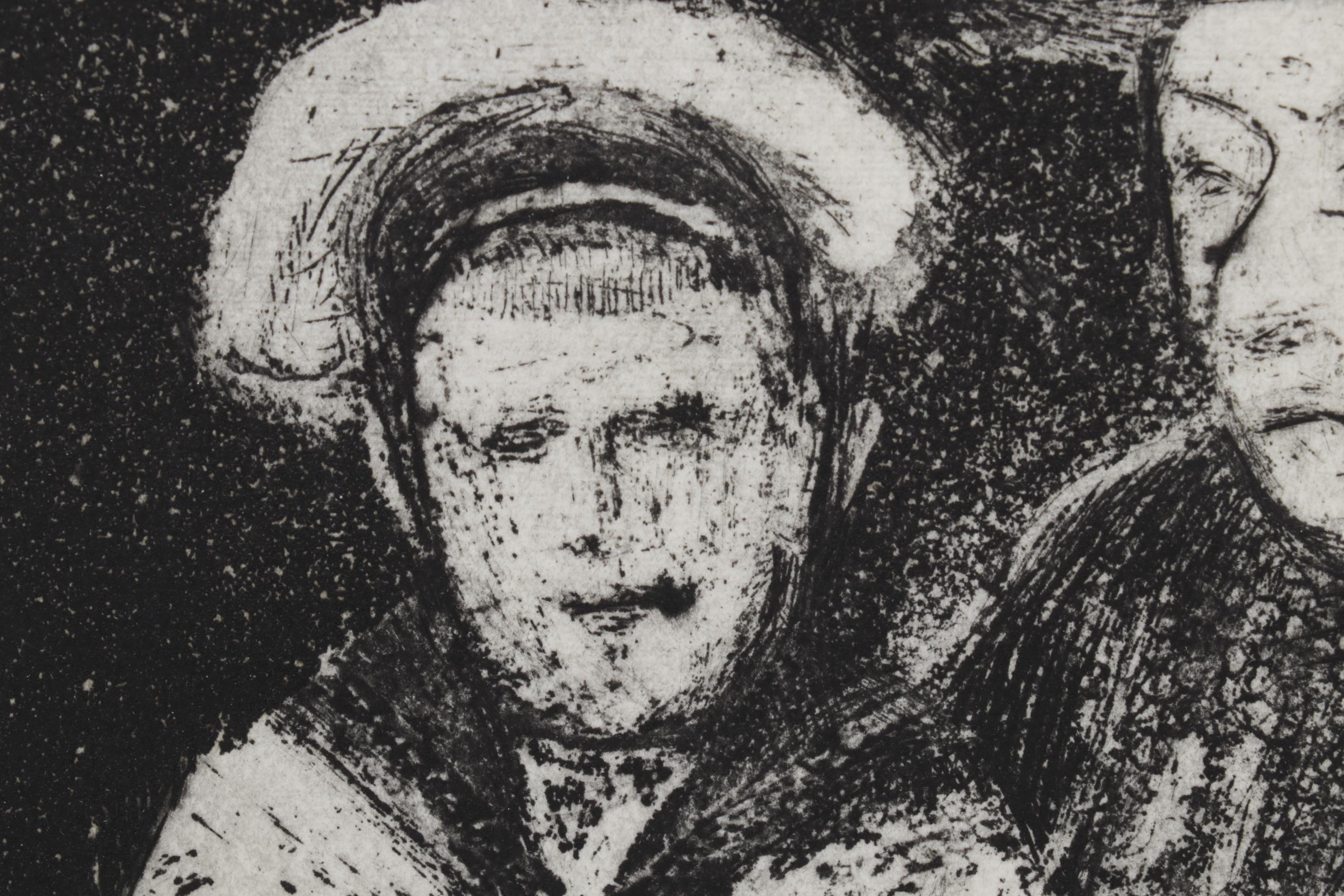 Sidney Chafetz Etching "Vicky and Eddy," 1970