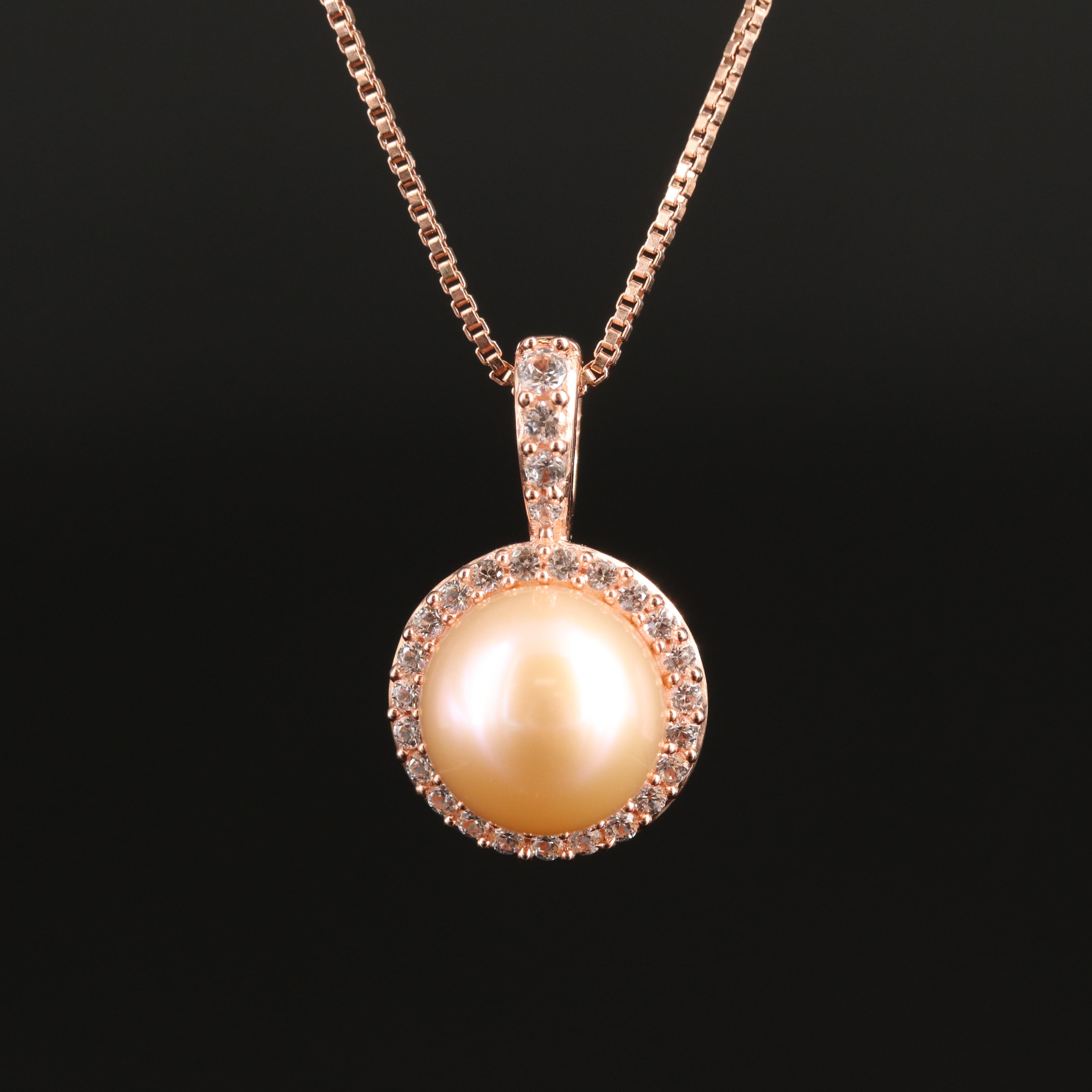 Sterling Pearl and Sapphire Necklace