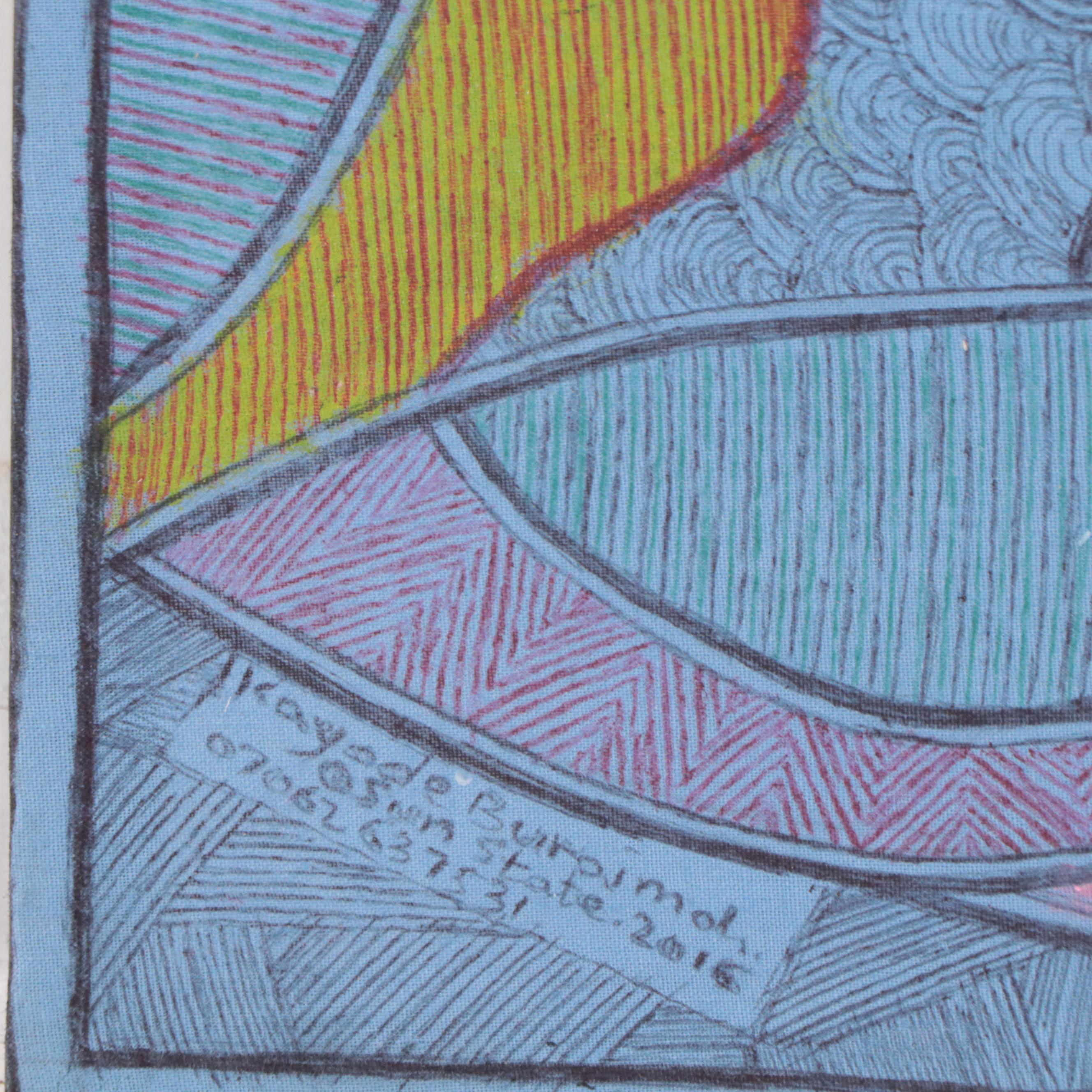 Kayode Buraimoh Abstract Figural Mixed Media Painting, 2016