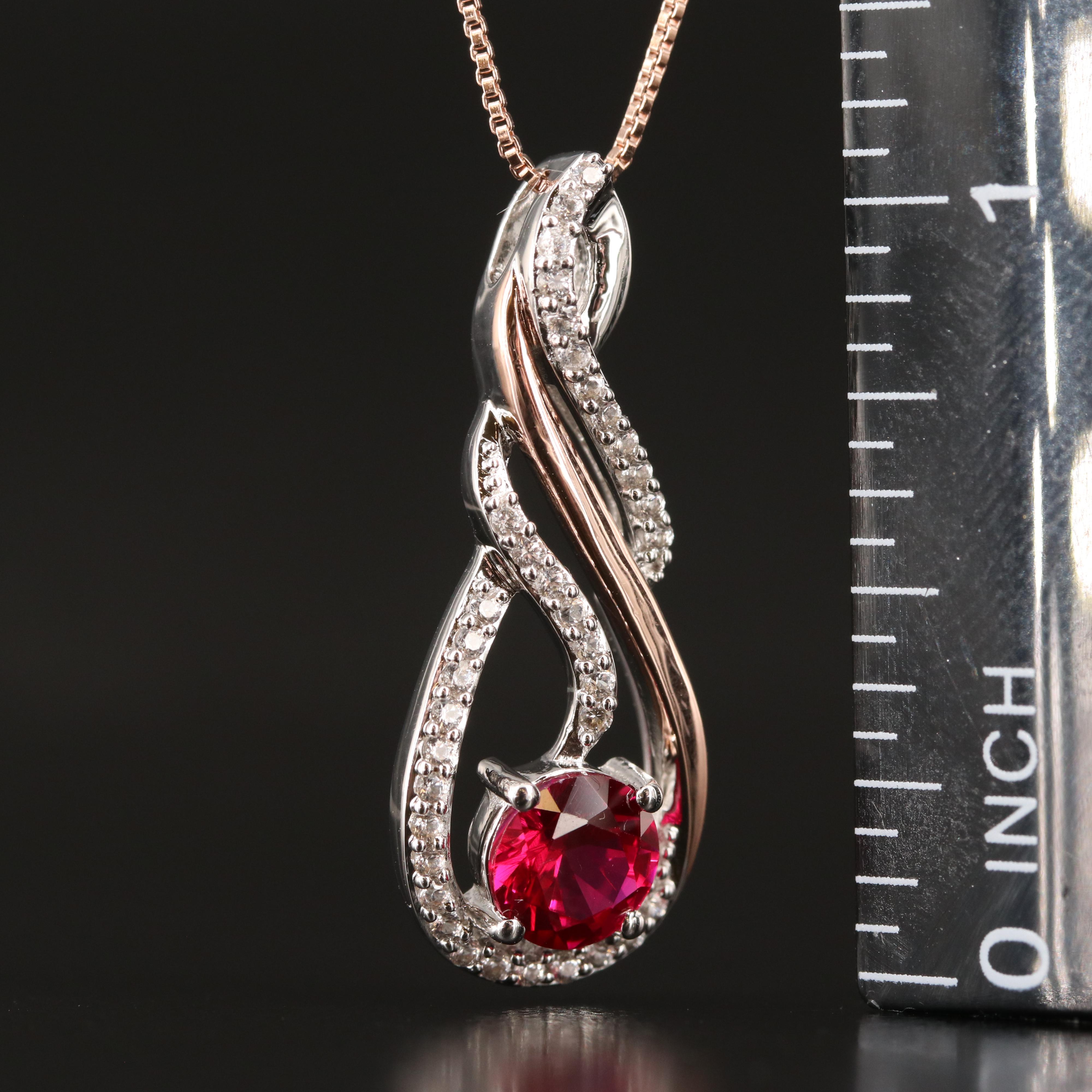 Sterling Ruby and Sapphire Necklace