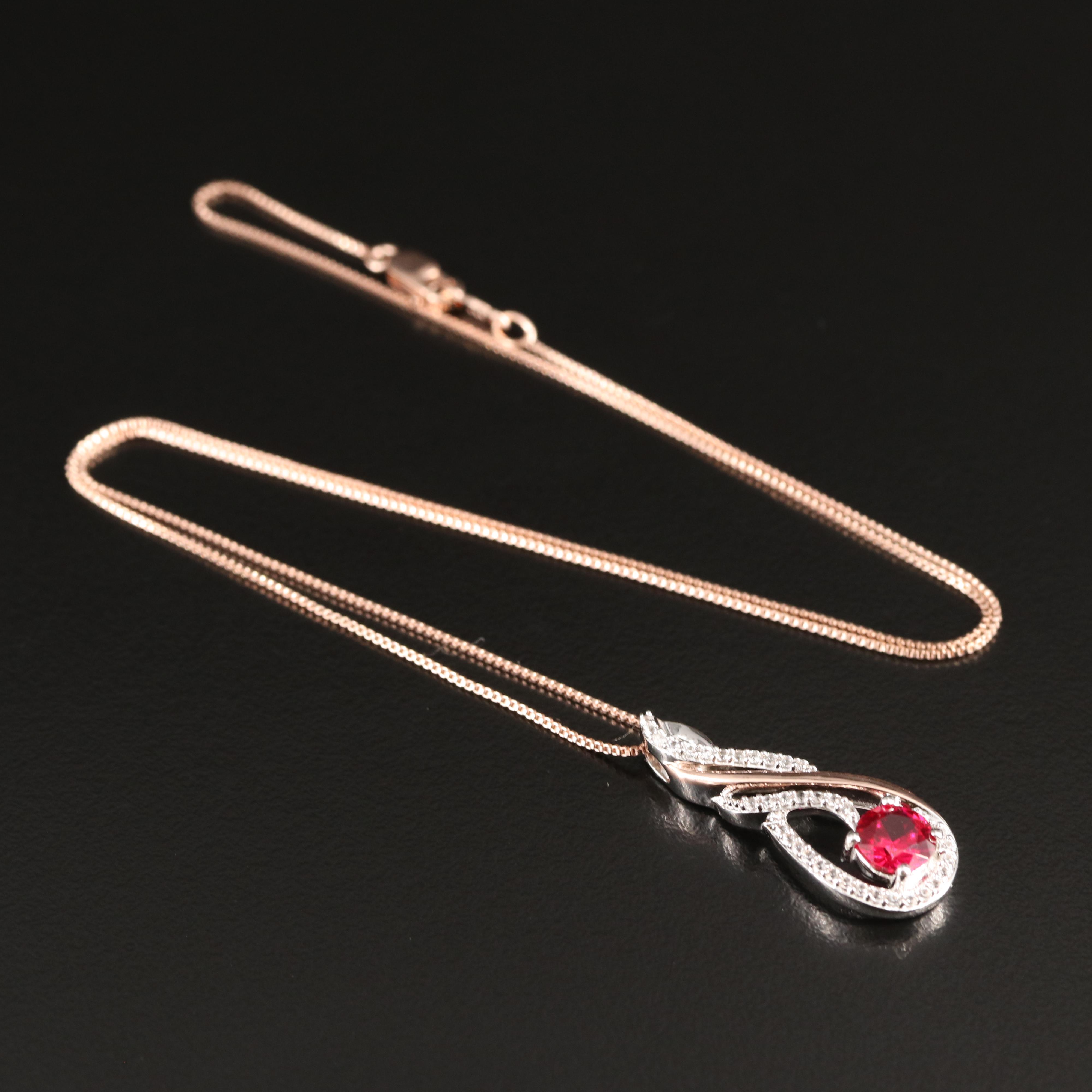 Sterling Ruby and Sapphire Necklace