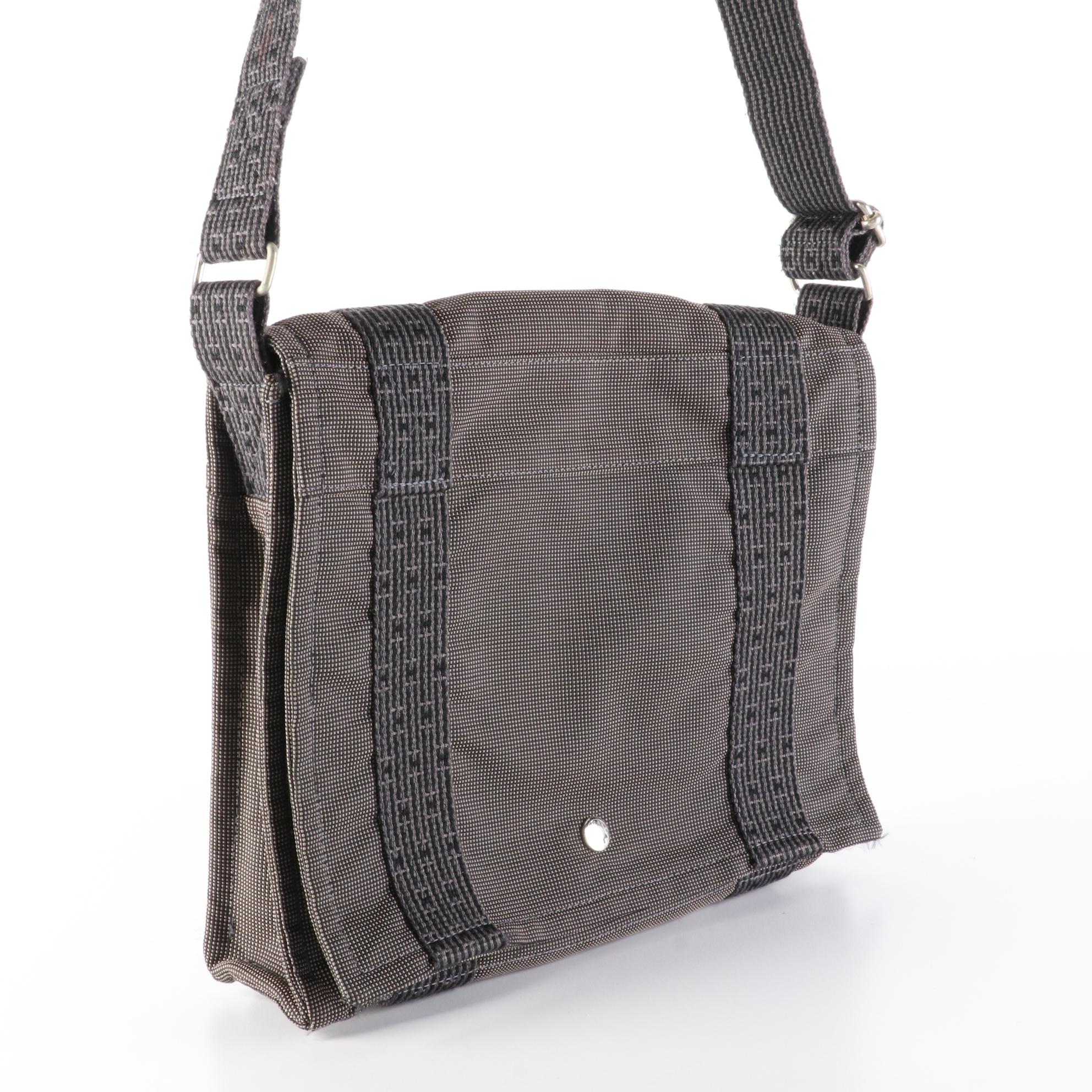 Hermès Herline Flap-Front Messenger Bag in Canvas