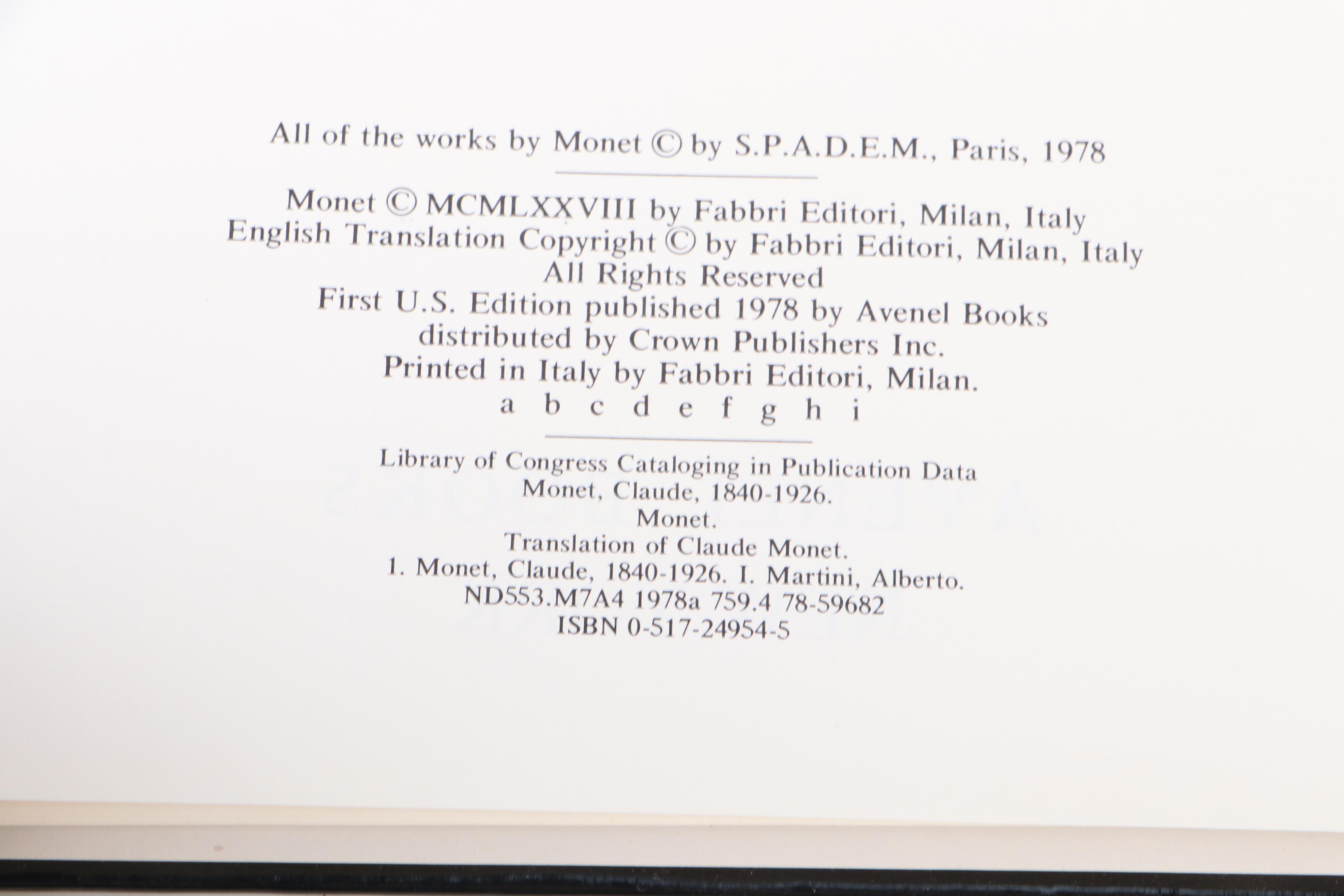 First American Edition "Monet" by Alberto Martini and More Monet Books