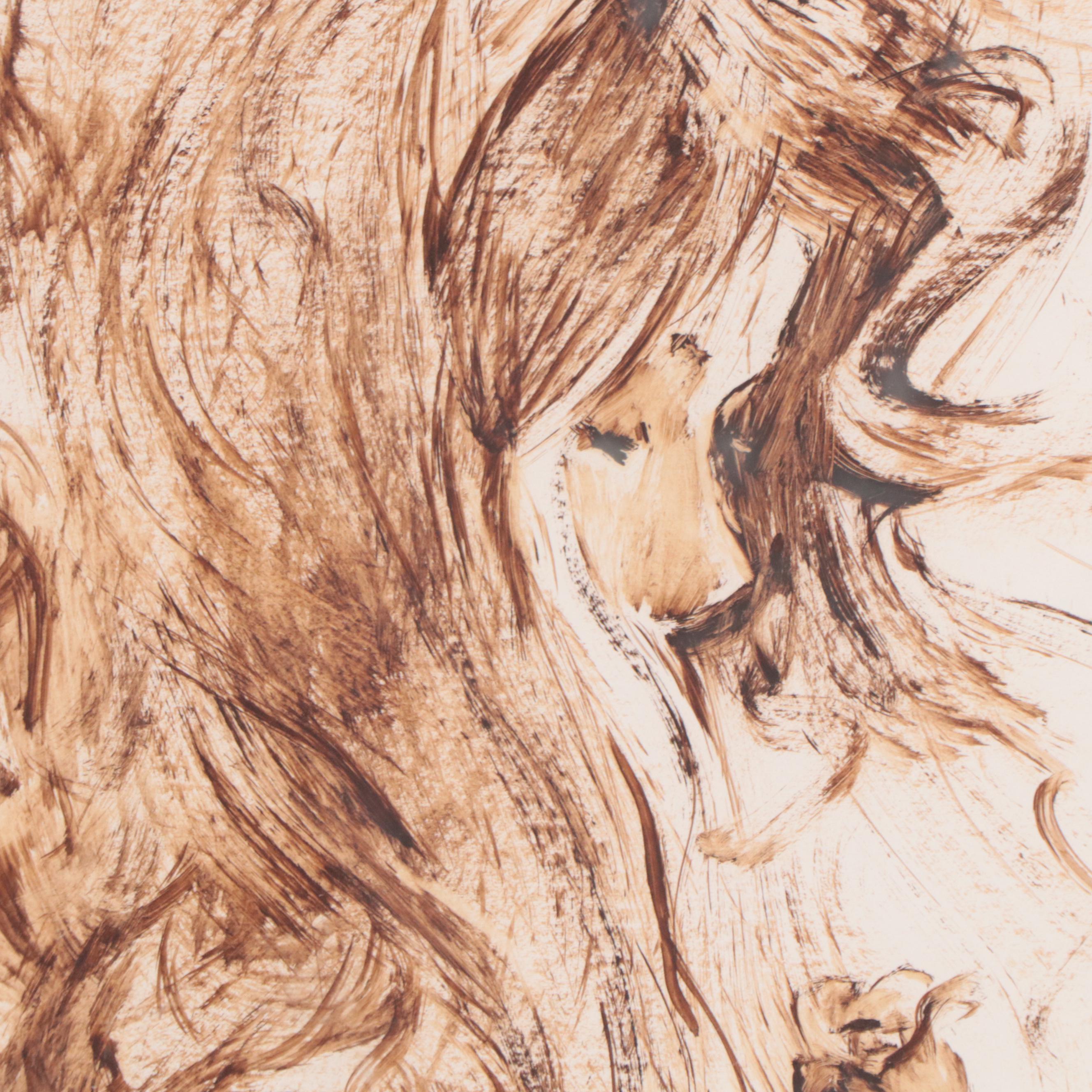 Frank Palmieri Abstract Watercolor Painting of Portrait