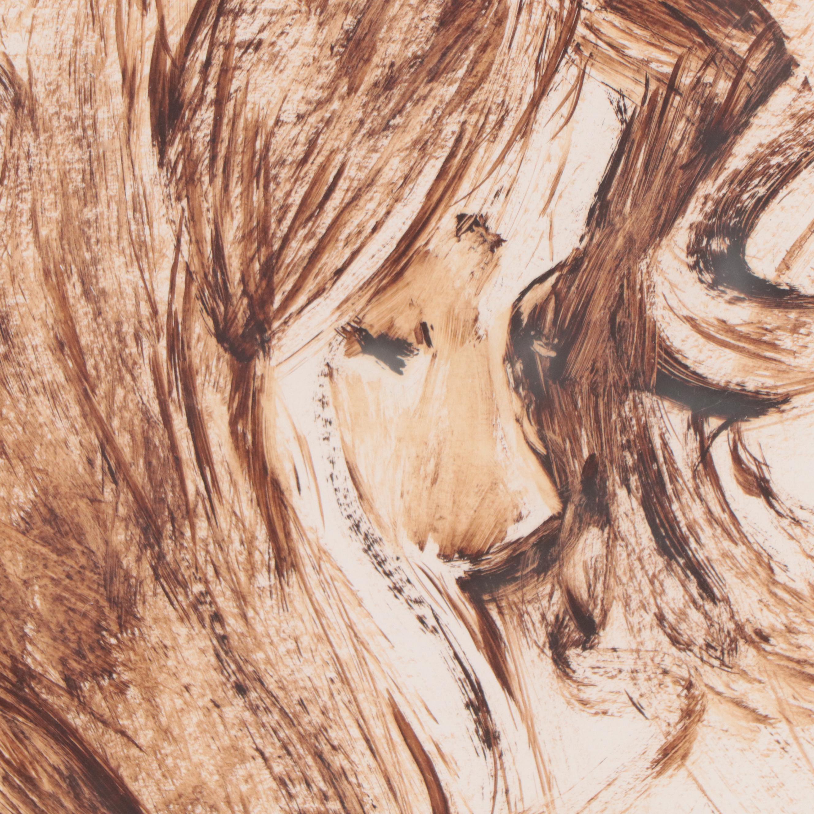 Frank Palmieri Abstract Watercolor Painting of Portrait