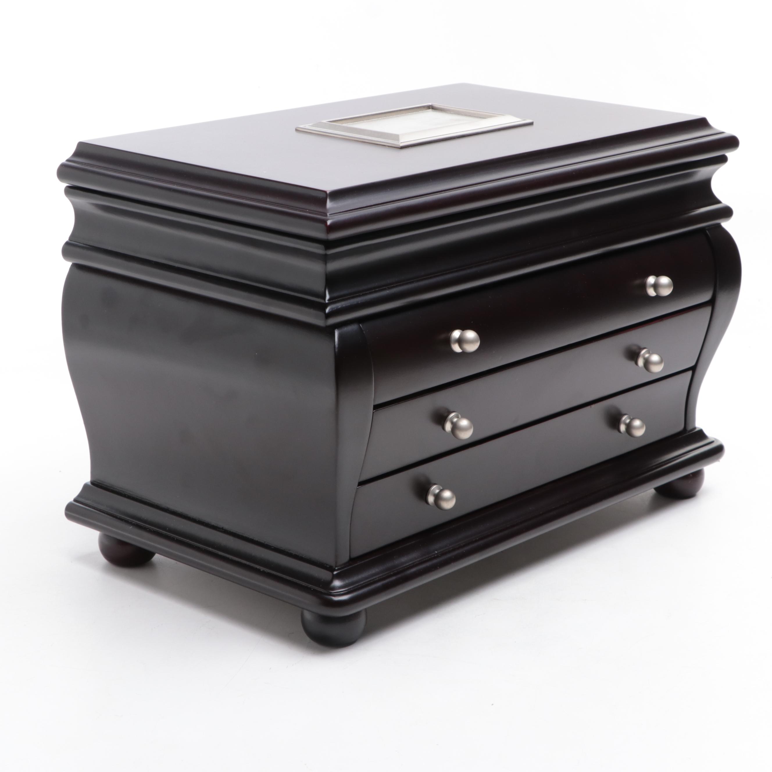 Things Remembered Espresso Finish Three-Drawer Jewelry Box