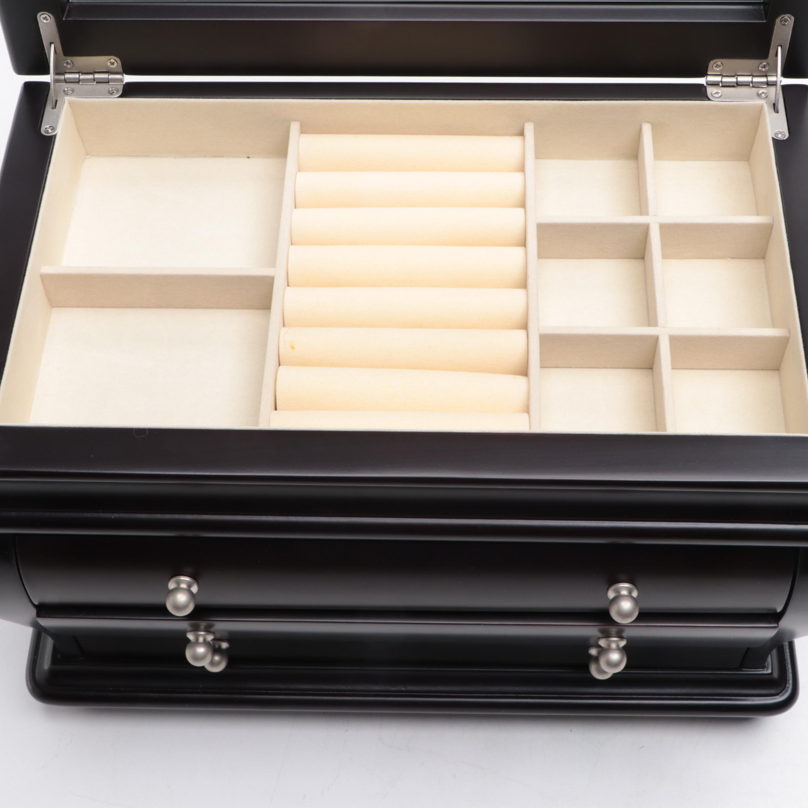 Things Remembered Espresso Finish Three-Drawer Jewelry Box