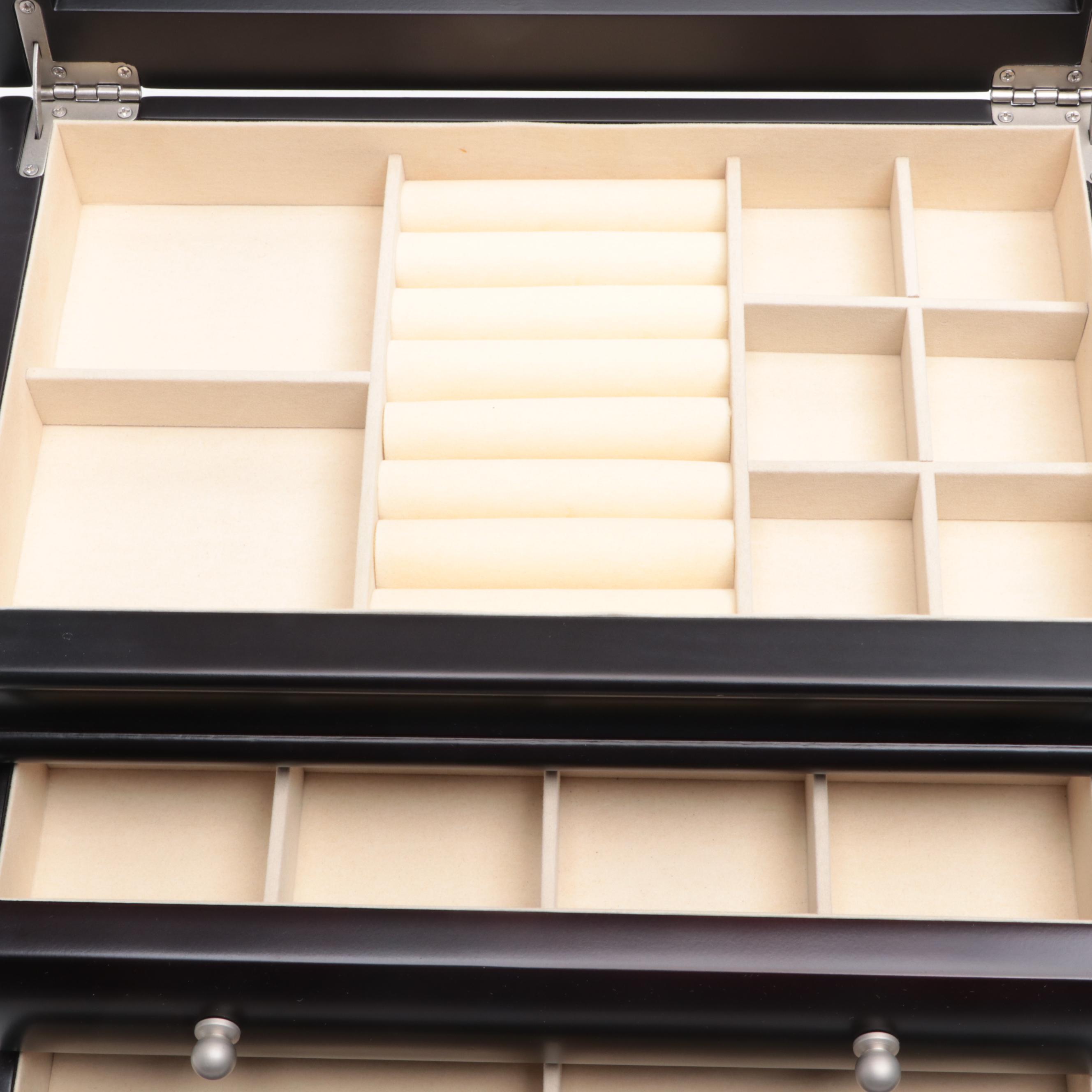 Things Remembered Espresso Finish Three-Drawer Jewelry Box