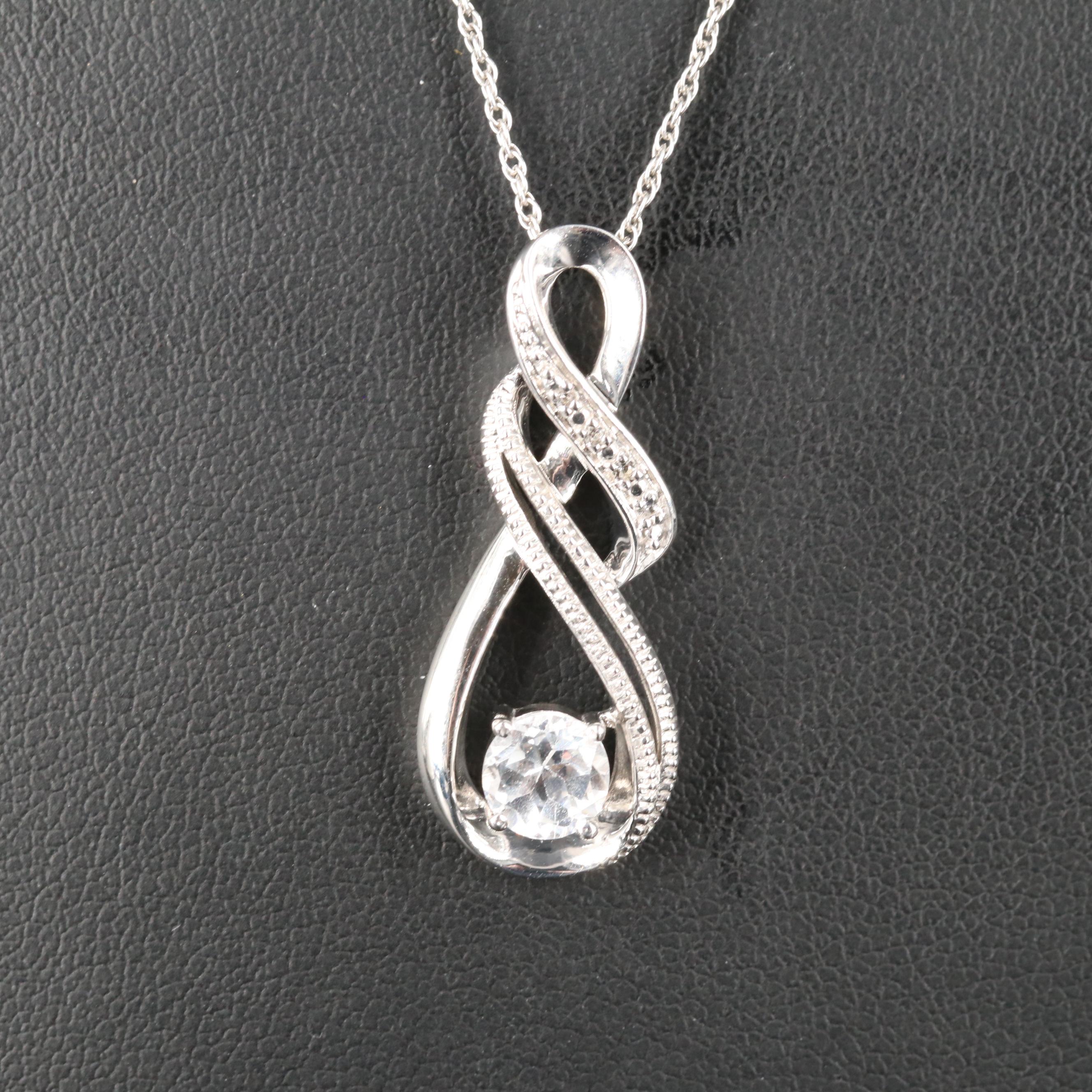 Sterling Sapphire Pendant Necklace