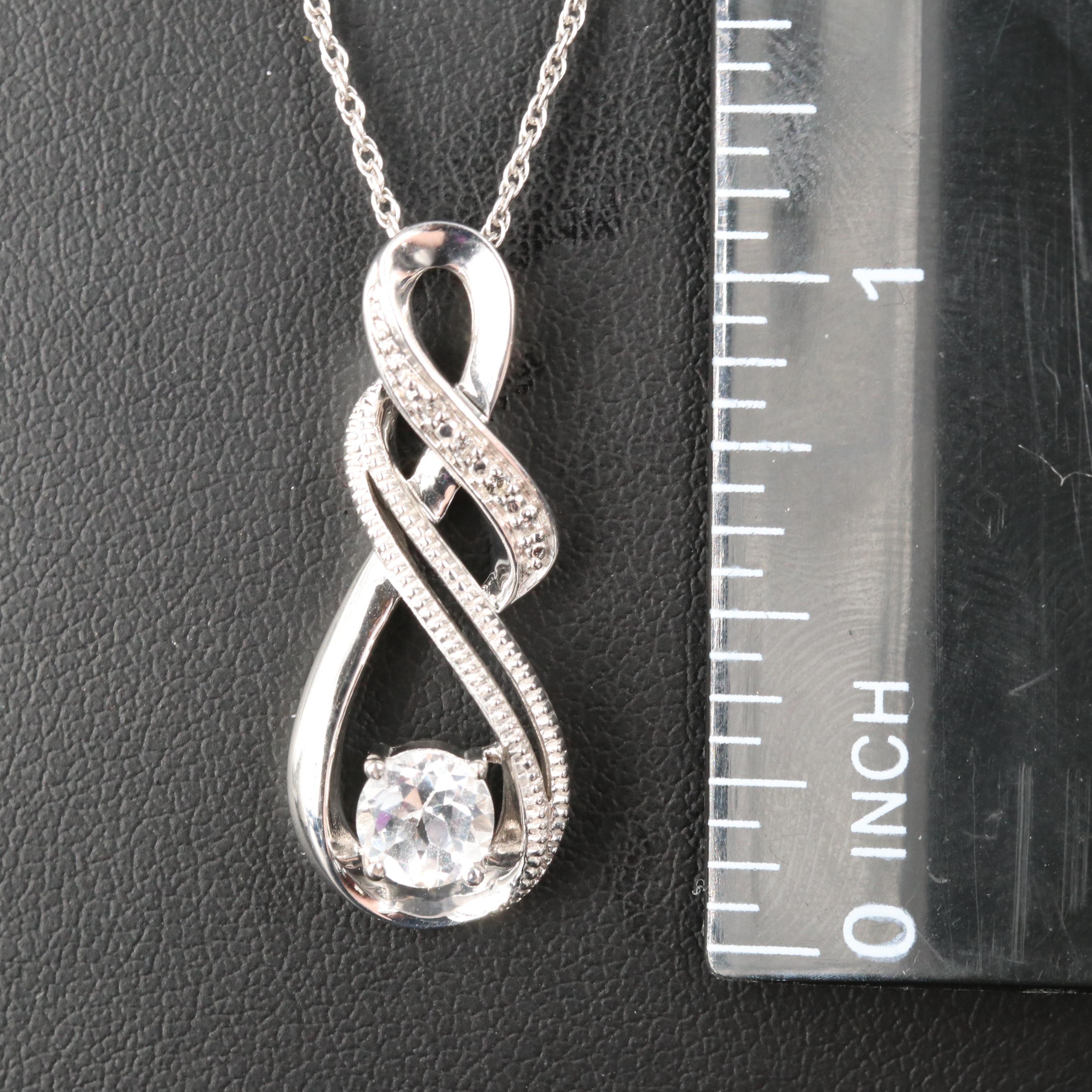 Sterling Sapphire Pendant Necklace