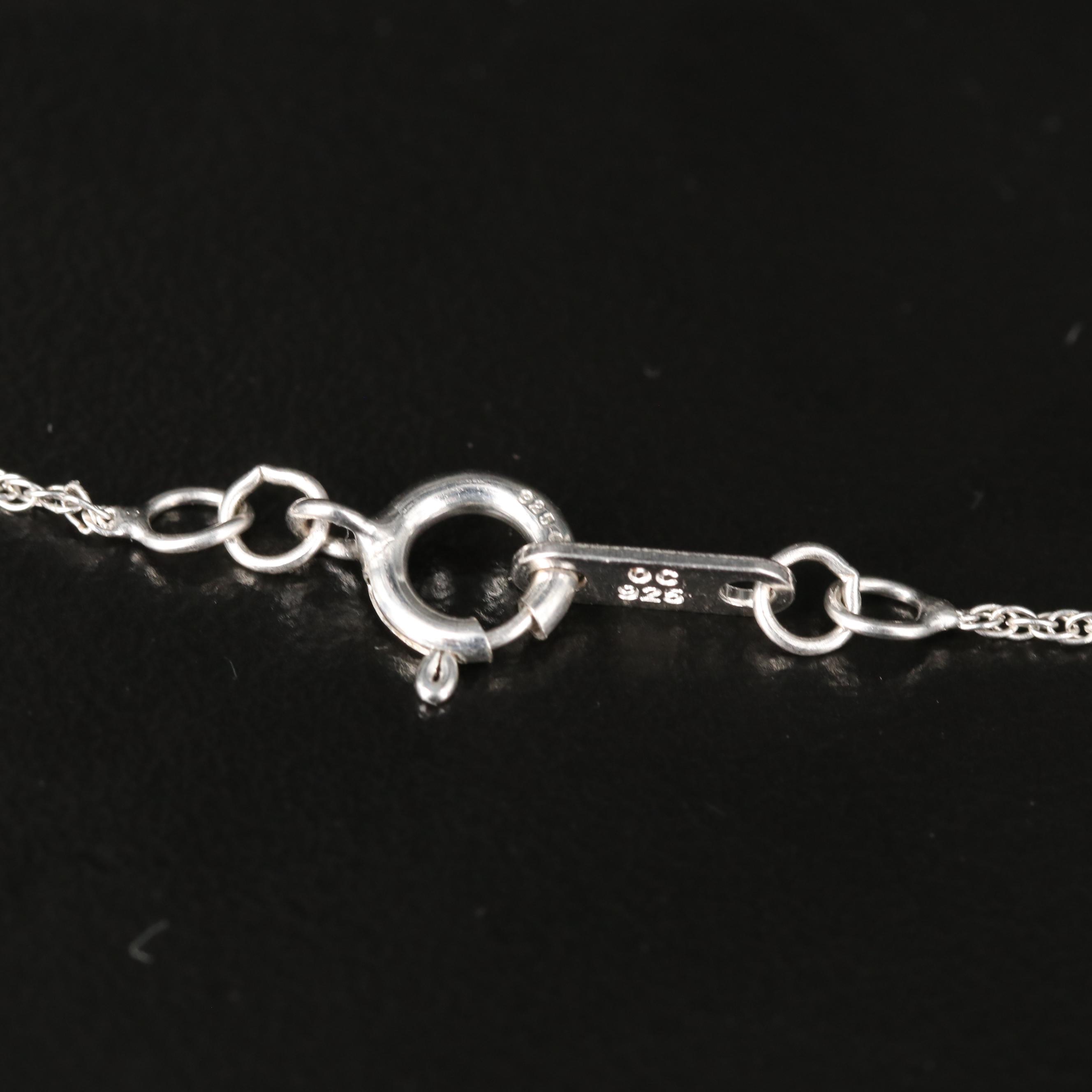 Sterling Sapphire Pendant Necklace