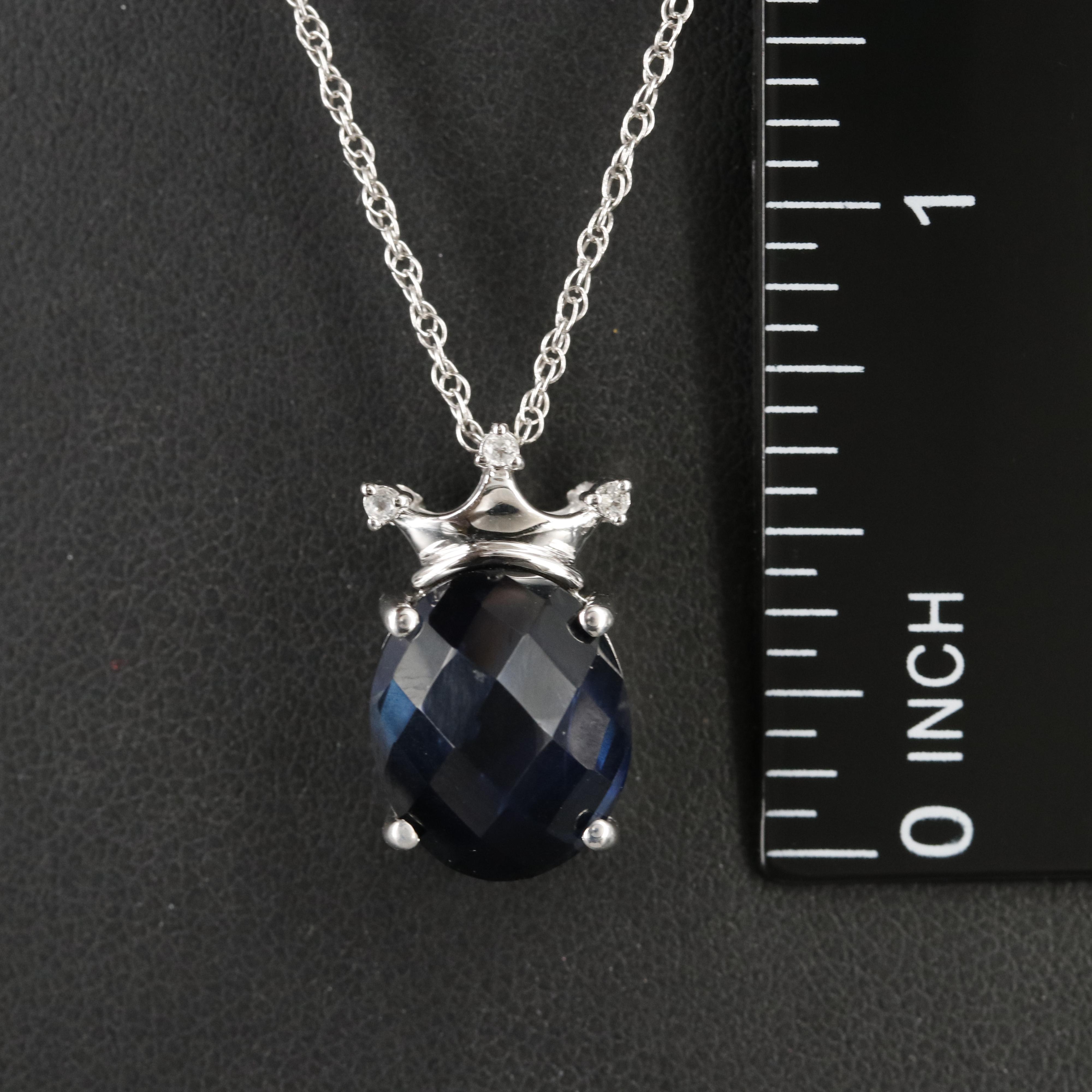 Sterling Sapphire and Topaz Pendant Necklace